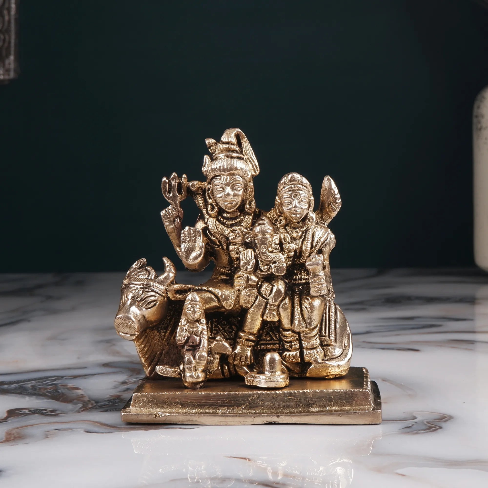 Brass Shiv Pariwar Idol (3.9 Inch)