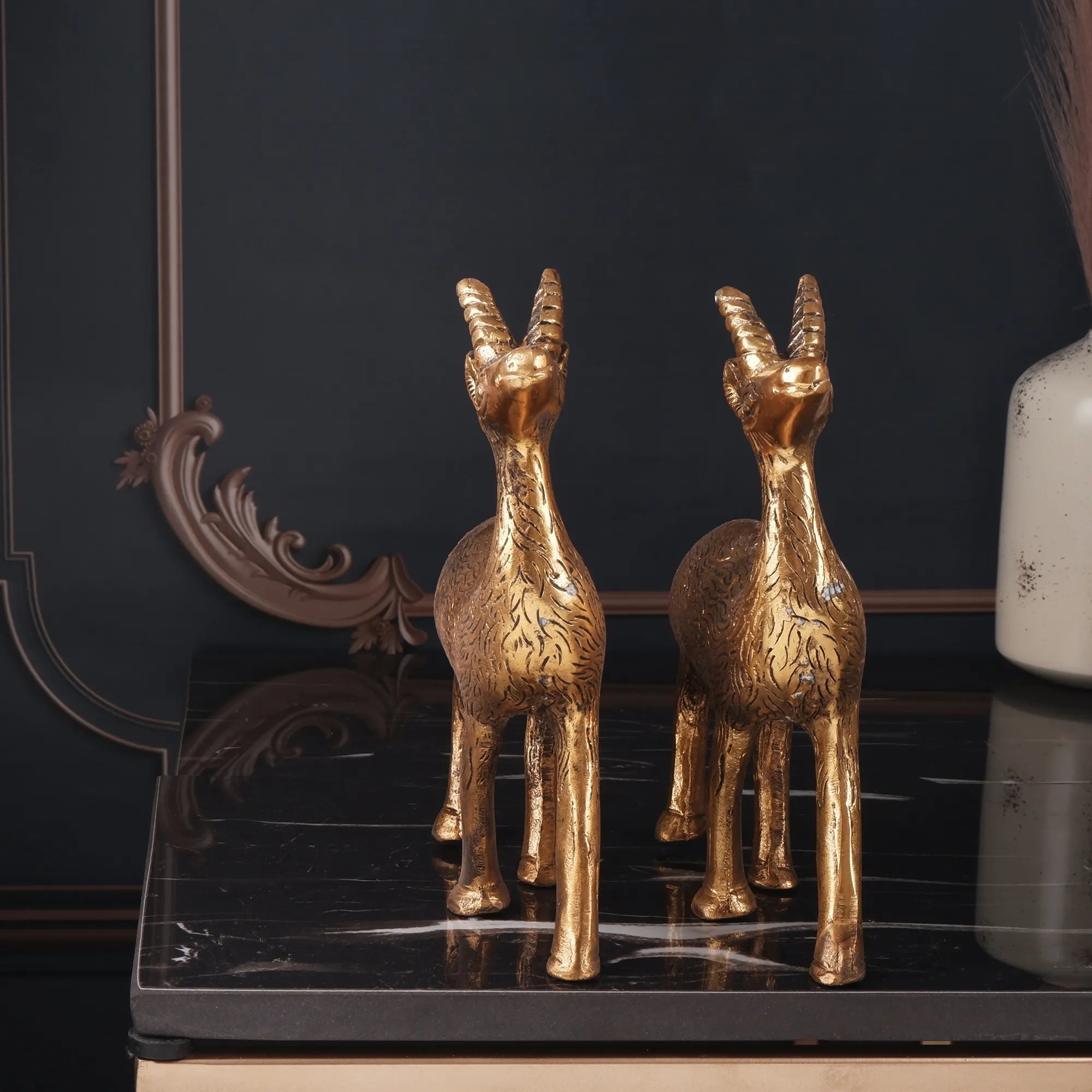 Deer(Hiran) Set Golden (7.8 Inch)