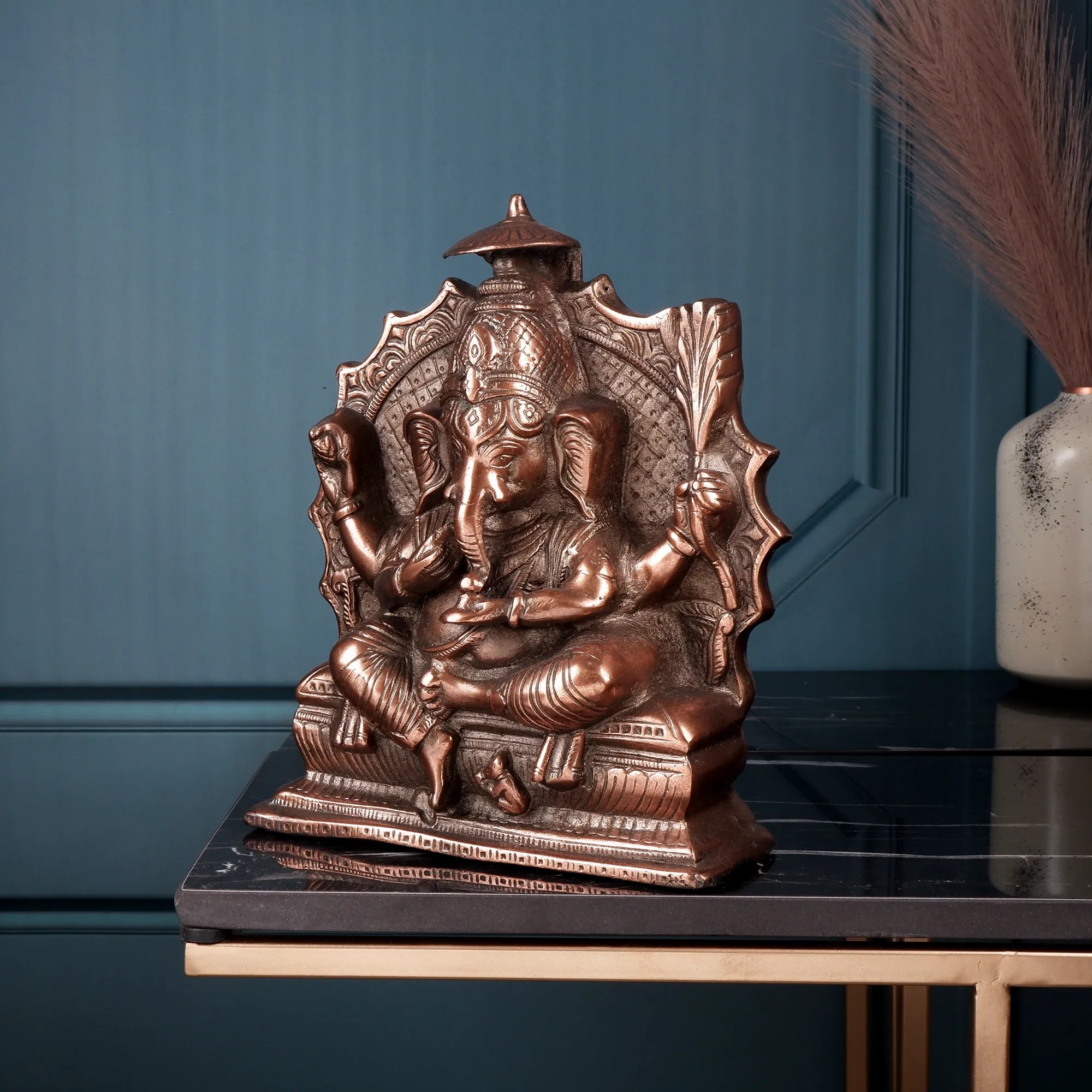 Gun Metal Ganesh Idol (9.4 Inch)