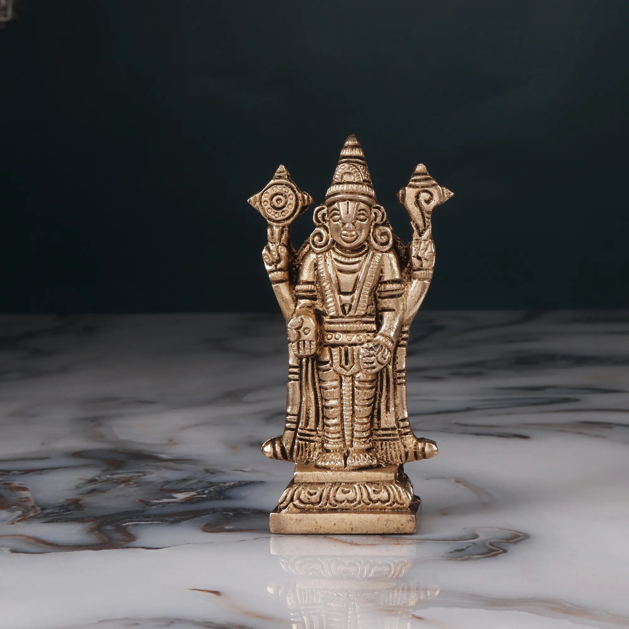 Brass Tirupati Balaji Idol (3.9 Inch)