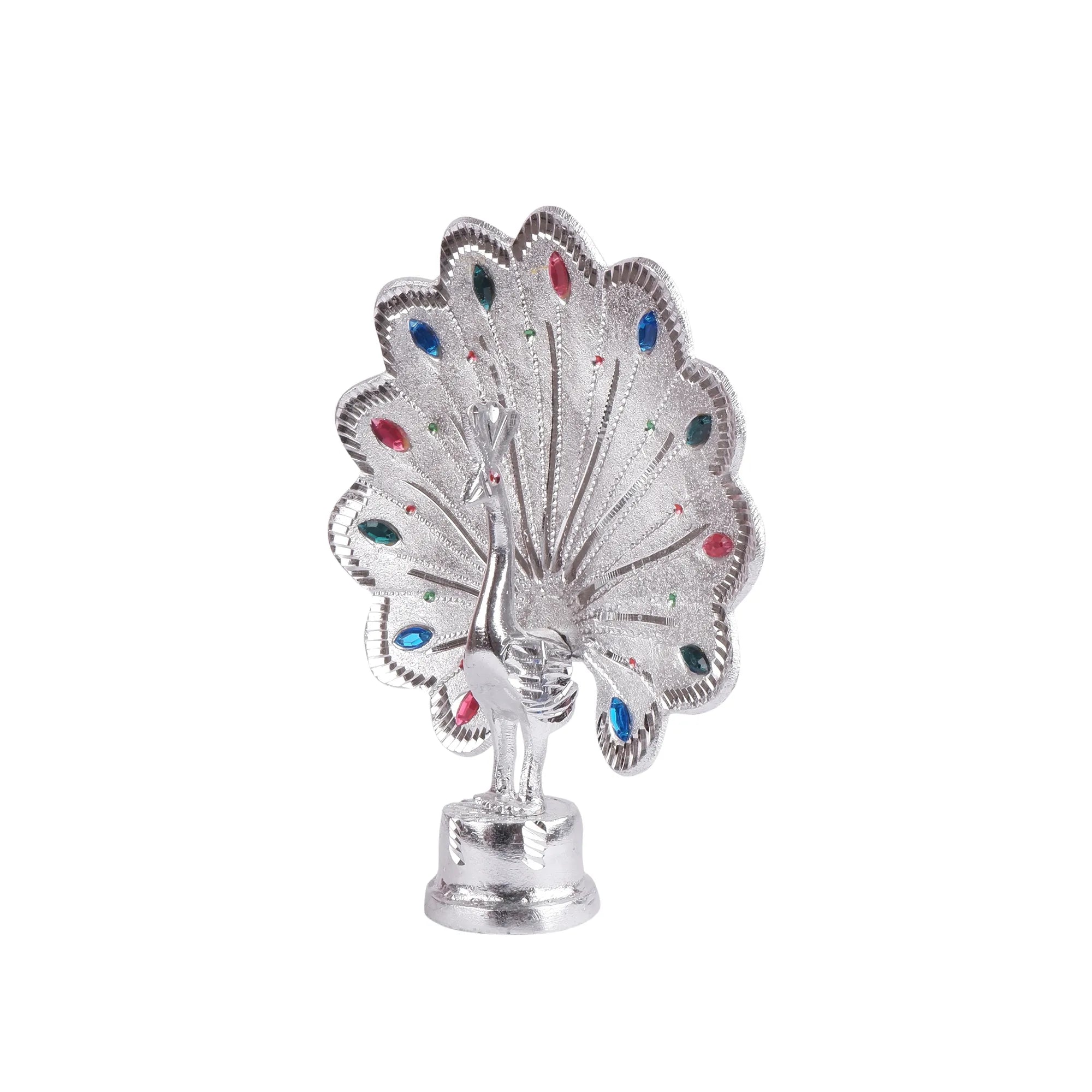 White Metal Peacock(Mor) (8.2 Inch)