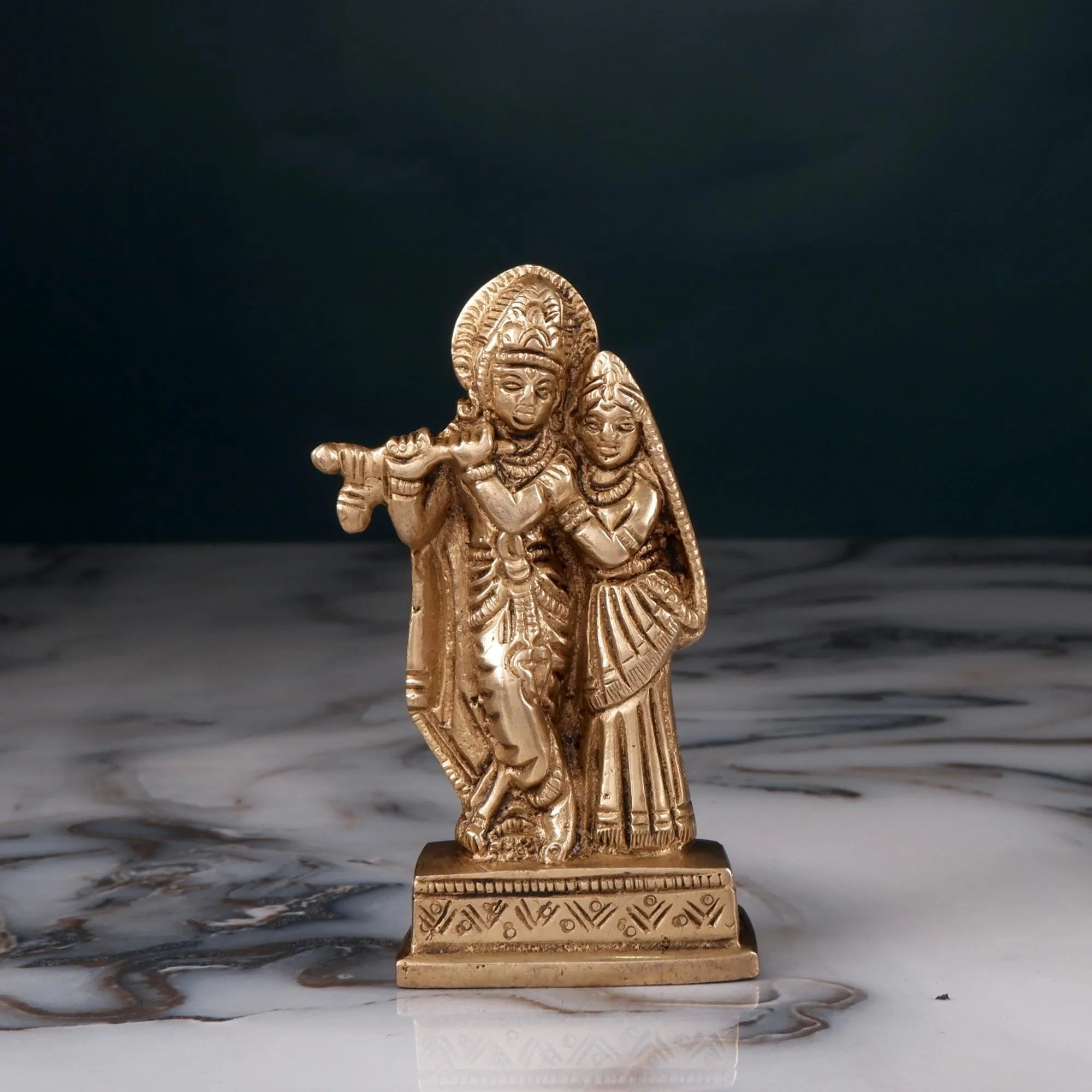 Brass Radha Krishna Idol(3.9 Inch)