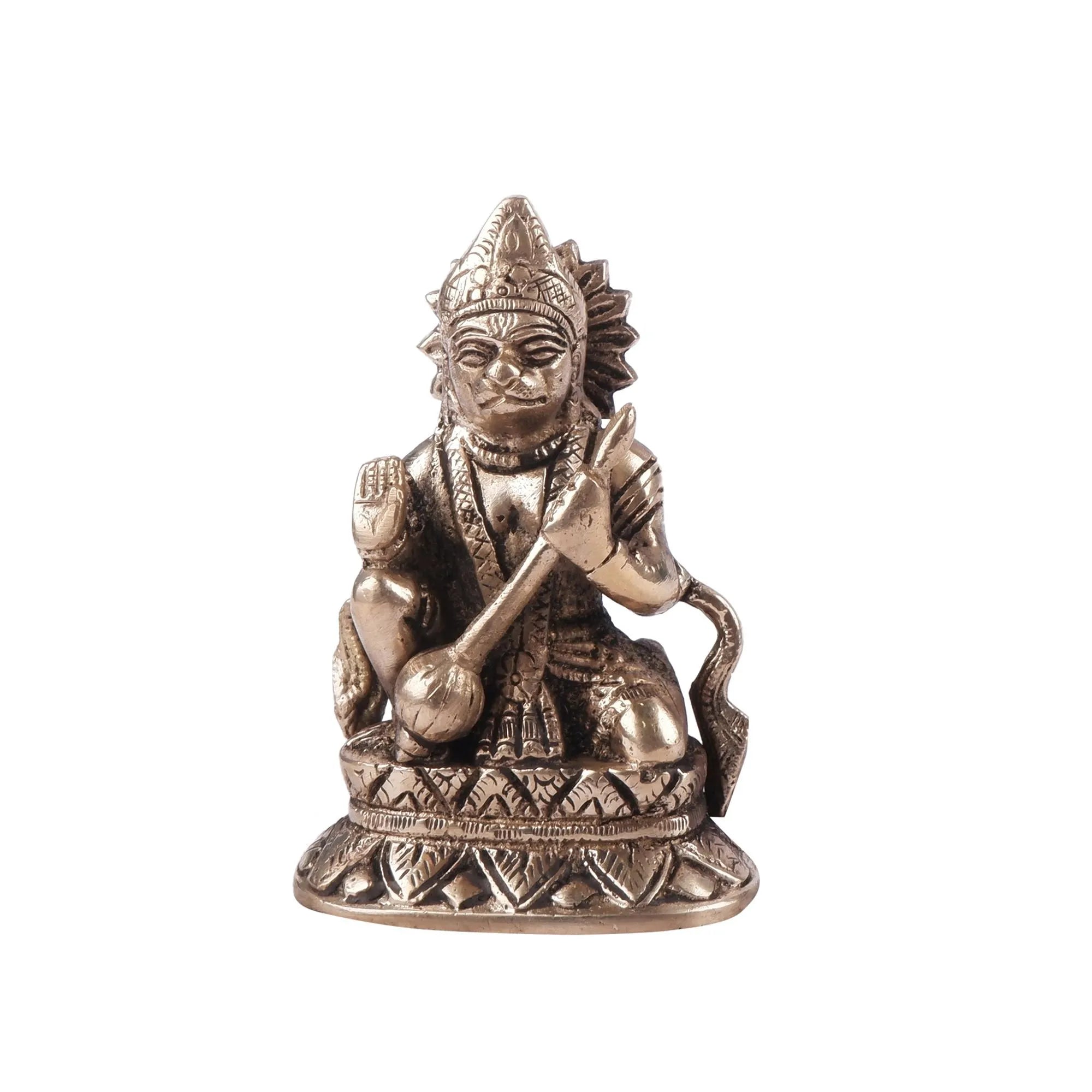 Brass Hanuman Idol(3.9 Inch)