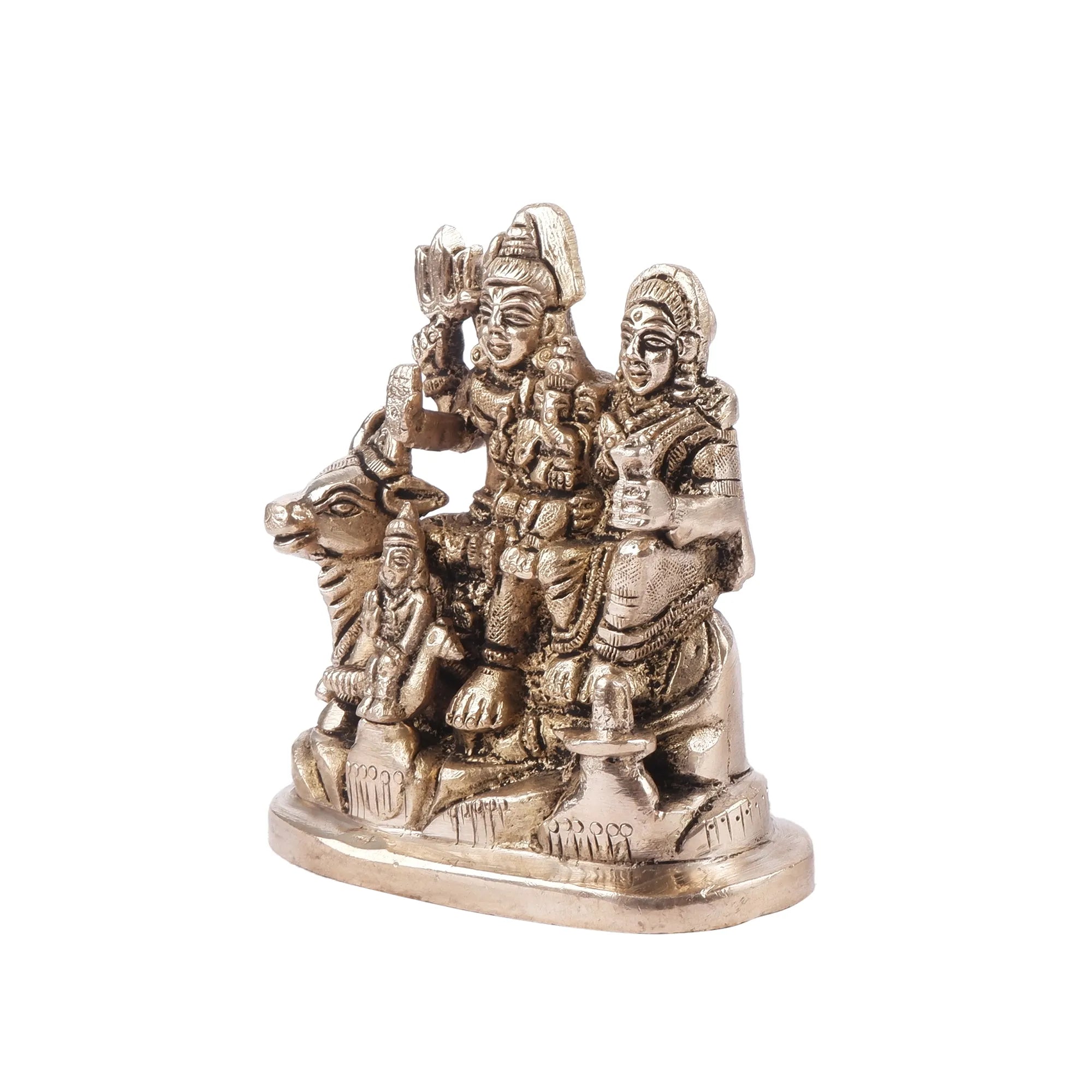 Brass Shiv Pariwar Idol (4.3 Inch)