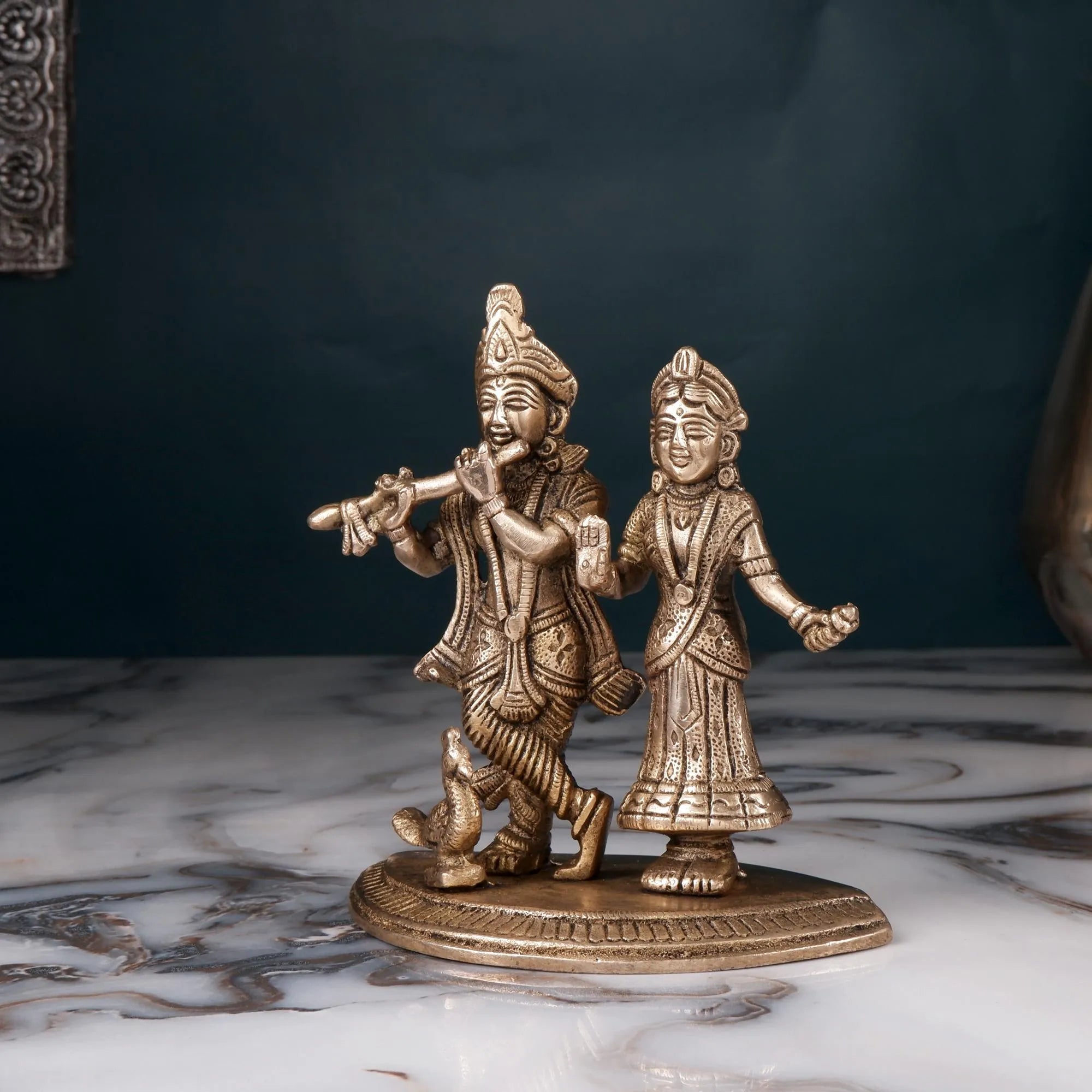 Brass Radha Krishna Idol(5.5 Inch)