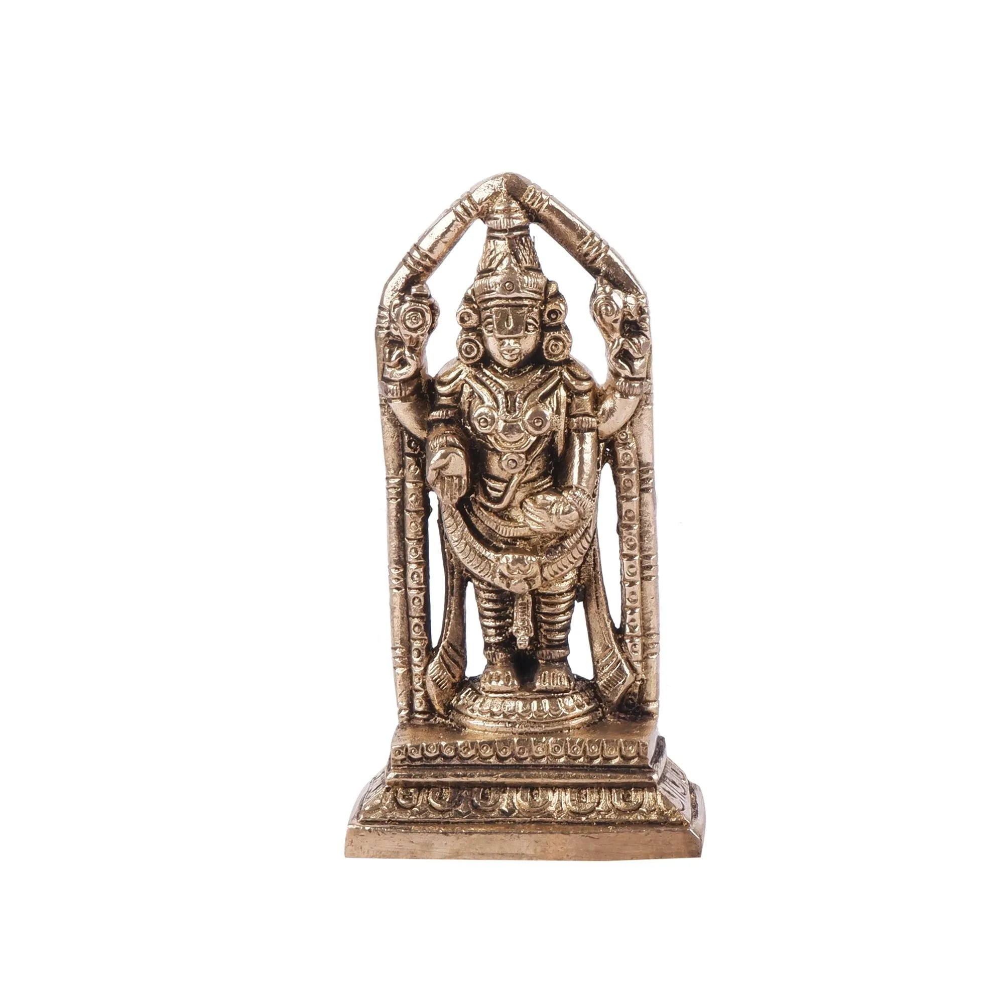 Brass Tirupati Balaji Idol(4.3 Inch)