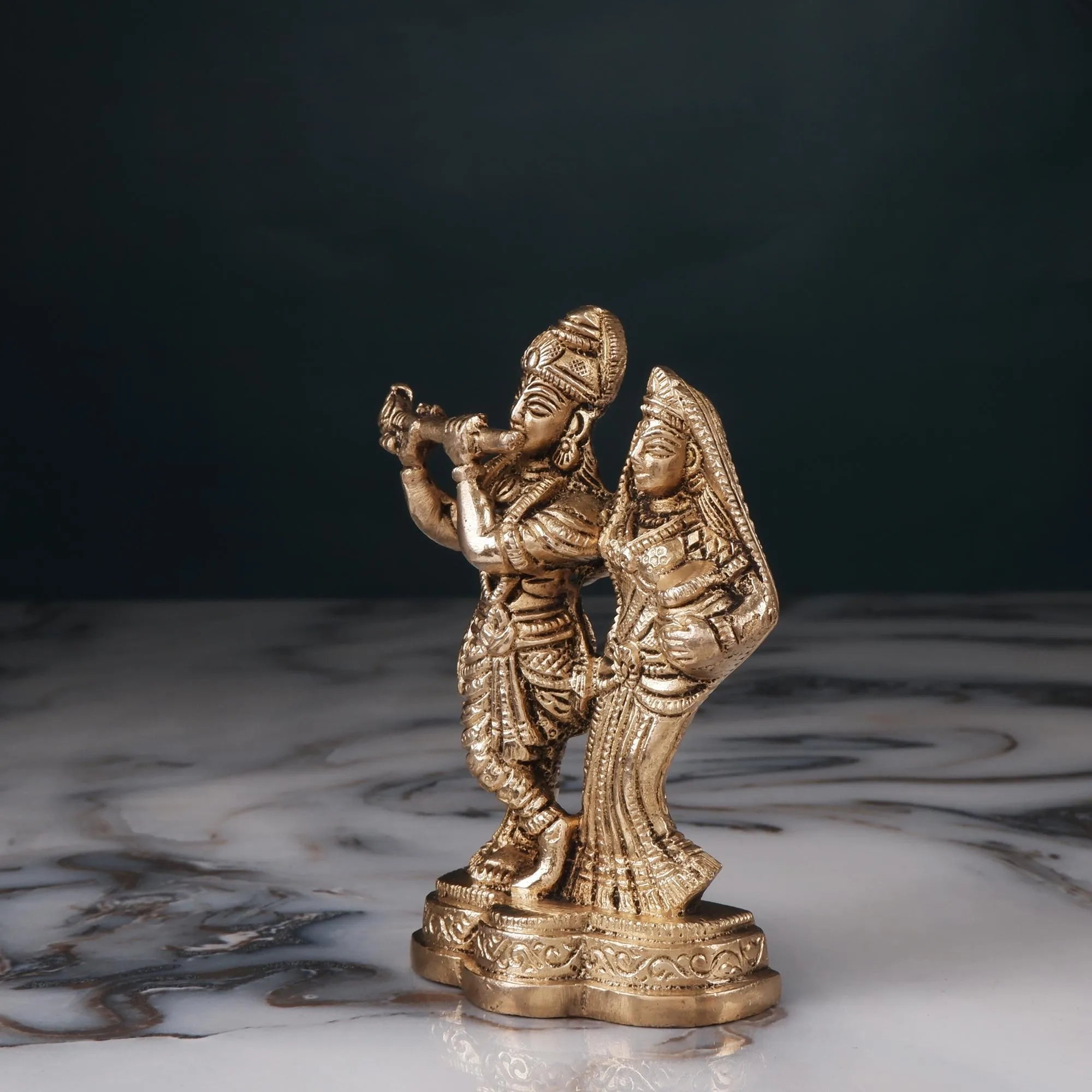 Brass Radha Krishna Idol(4.3 Inch)