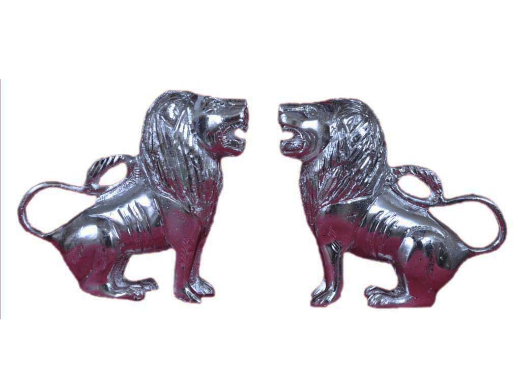 White Metal Lion Set (4.3 Inch)