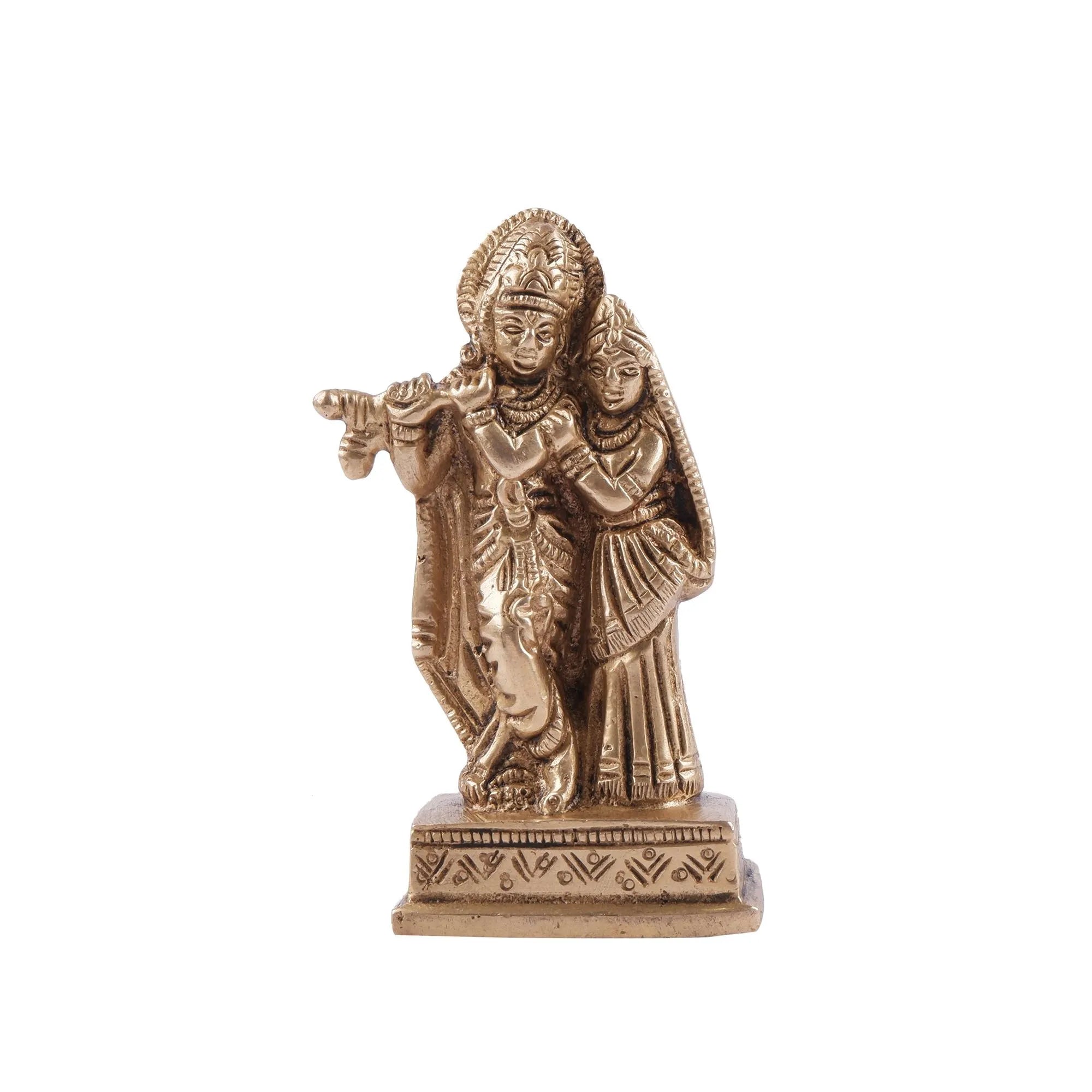 Brass Radha Krishna Idol(3.9 Inch)