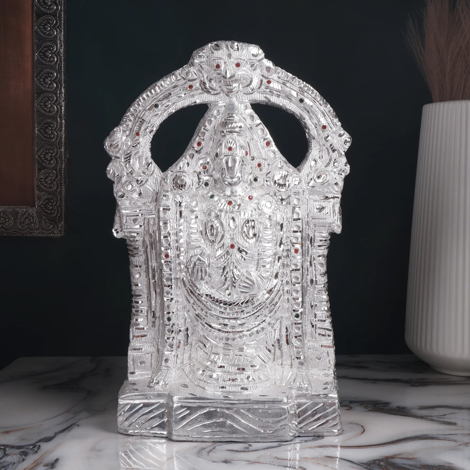 White Metal Tirupati Balaji Idol (14.1 Inch)