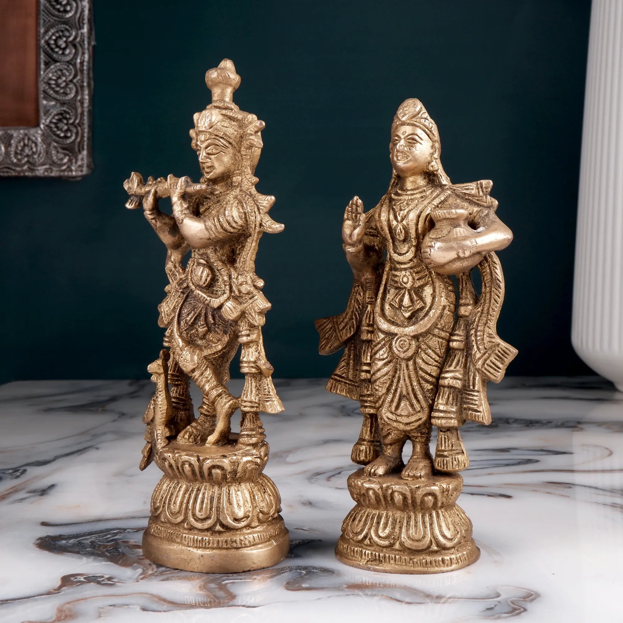 Brass Radha Krishna Idol (7 Inch)