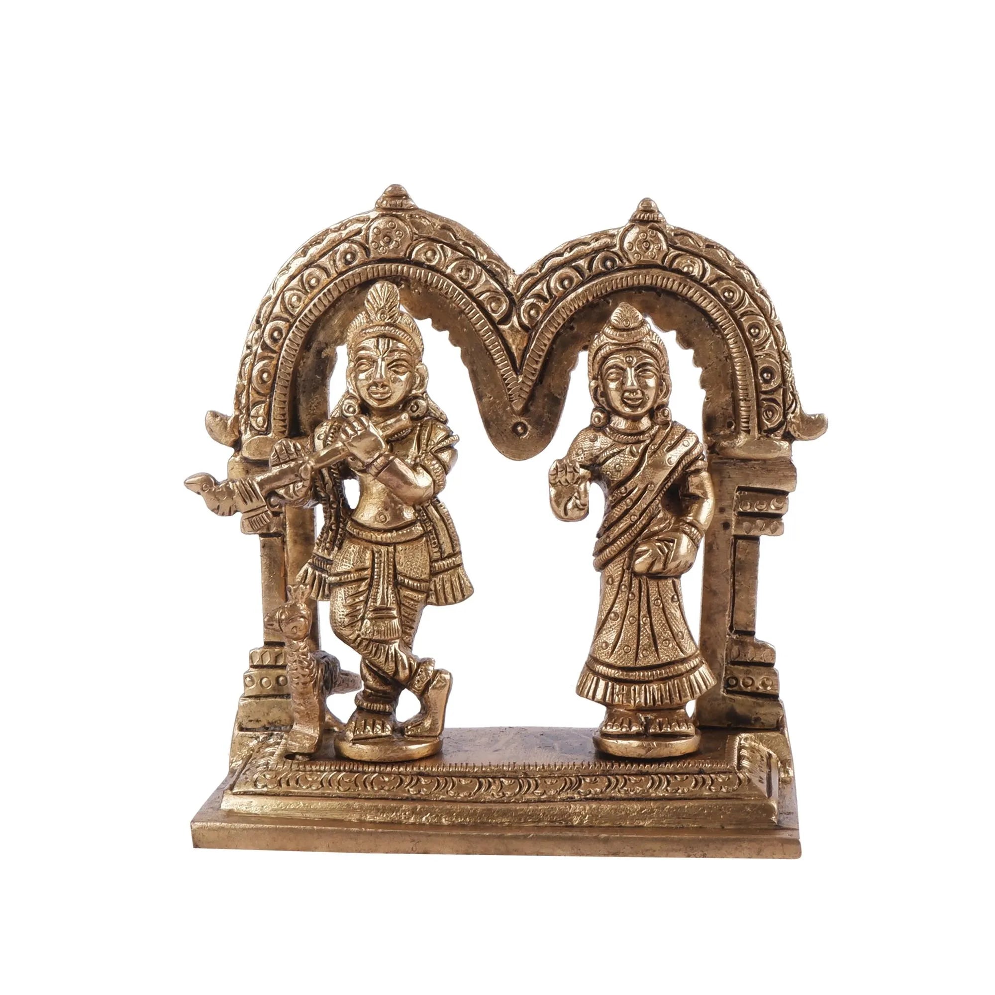 Brass Radha Krishna Idol (4.3 Inch)