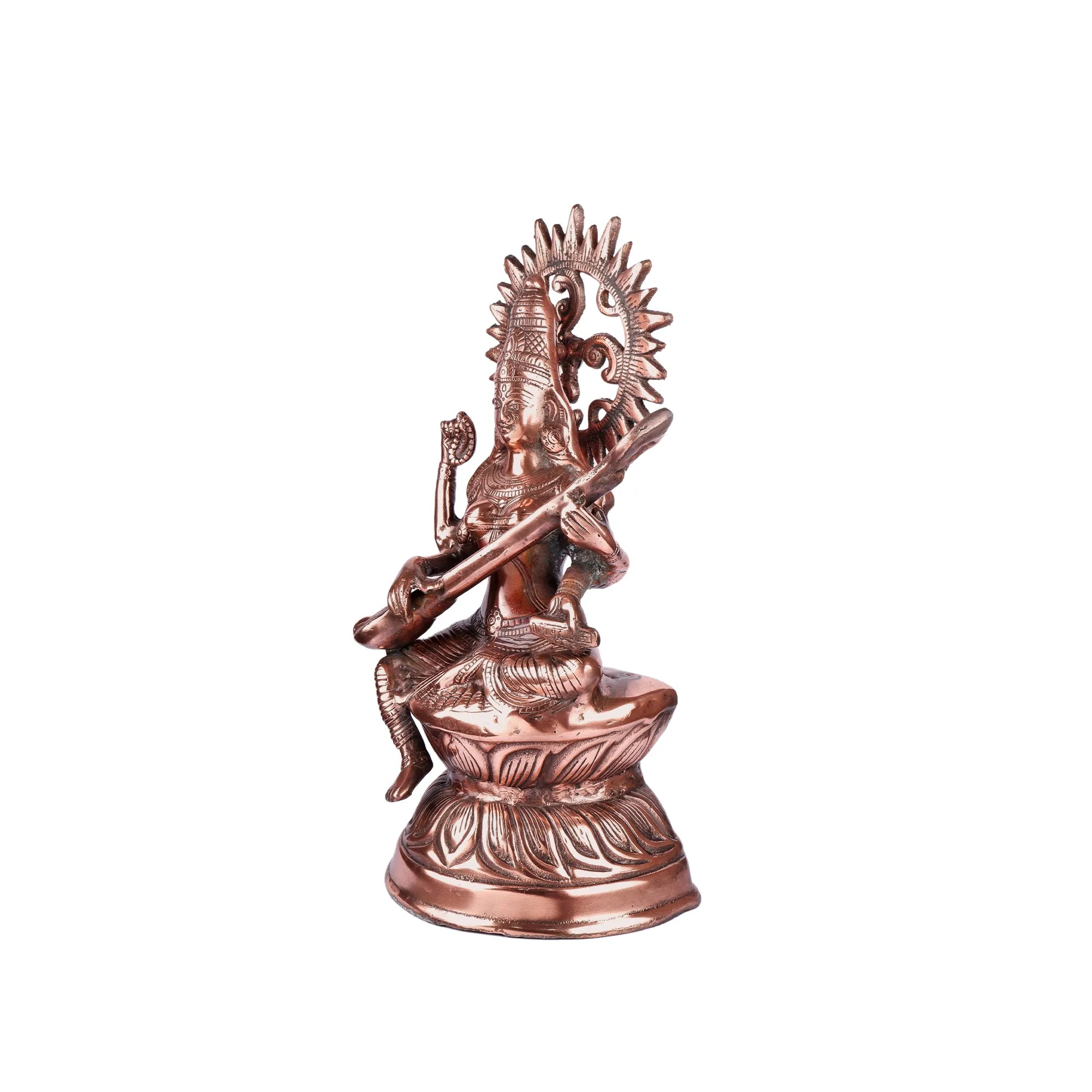 Gun Metal Saraswati Idol (16.5 Inch)