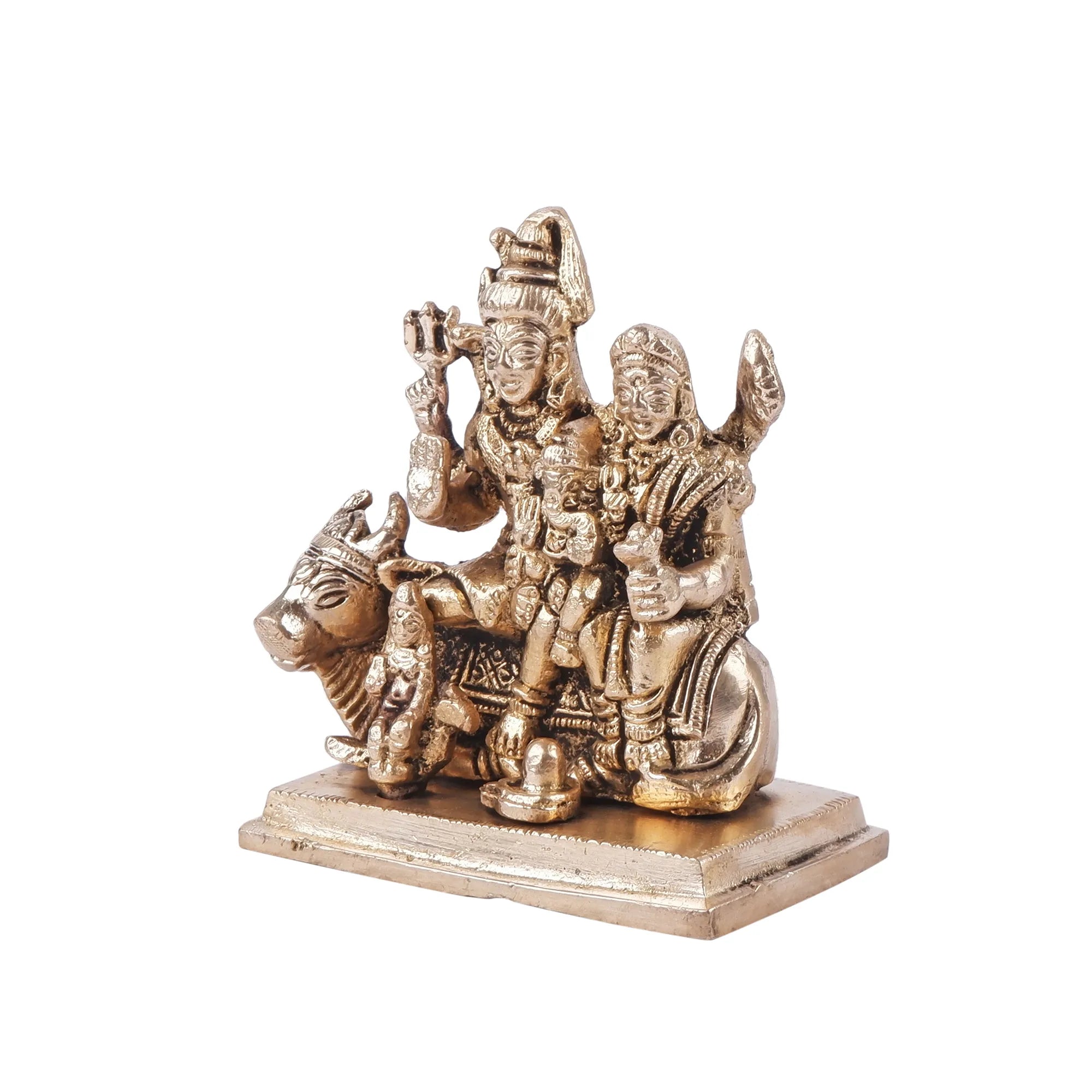 Brass Shiv Pariwar Idol (3.9 Inch)