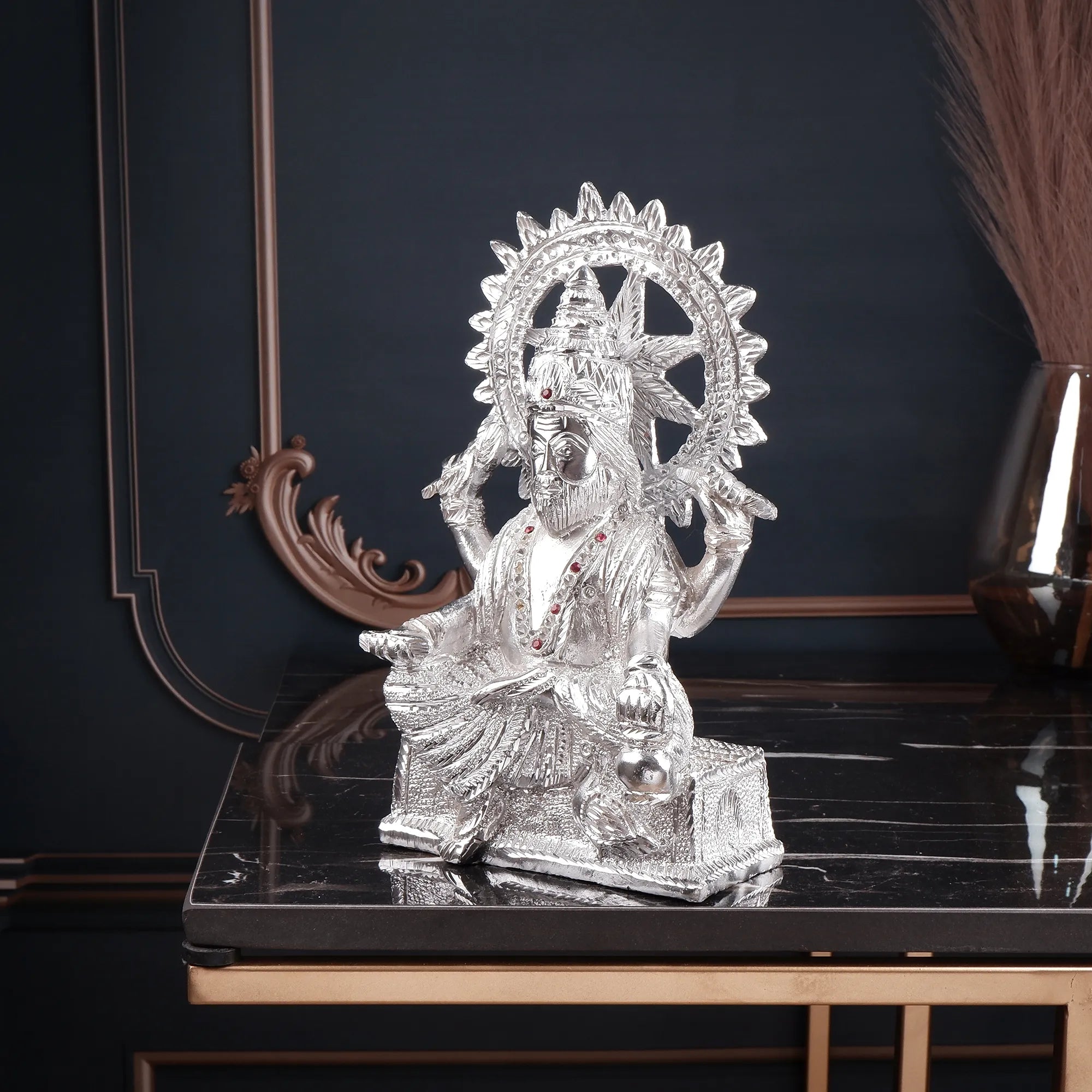 White Metal Vishwakarma Idol (9 Inch)