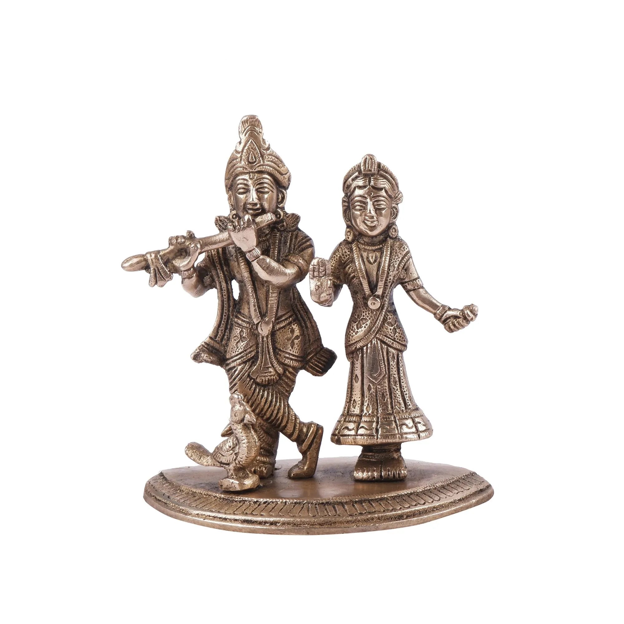 Brass Radha Krishna Idol(5.5 Inch)