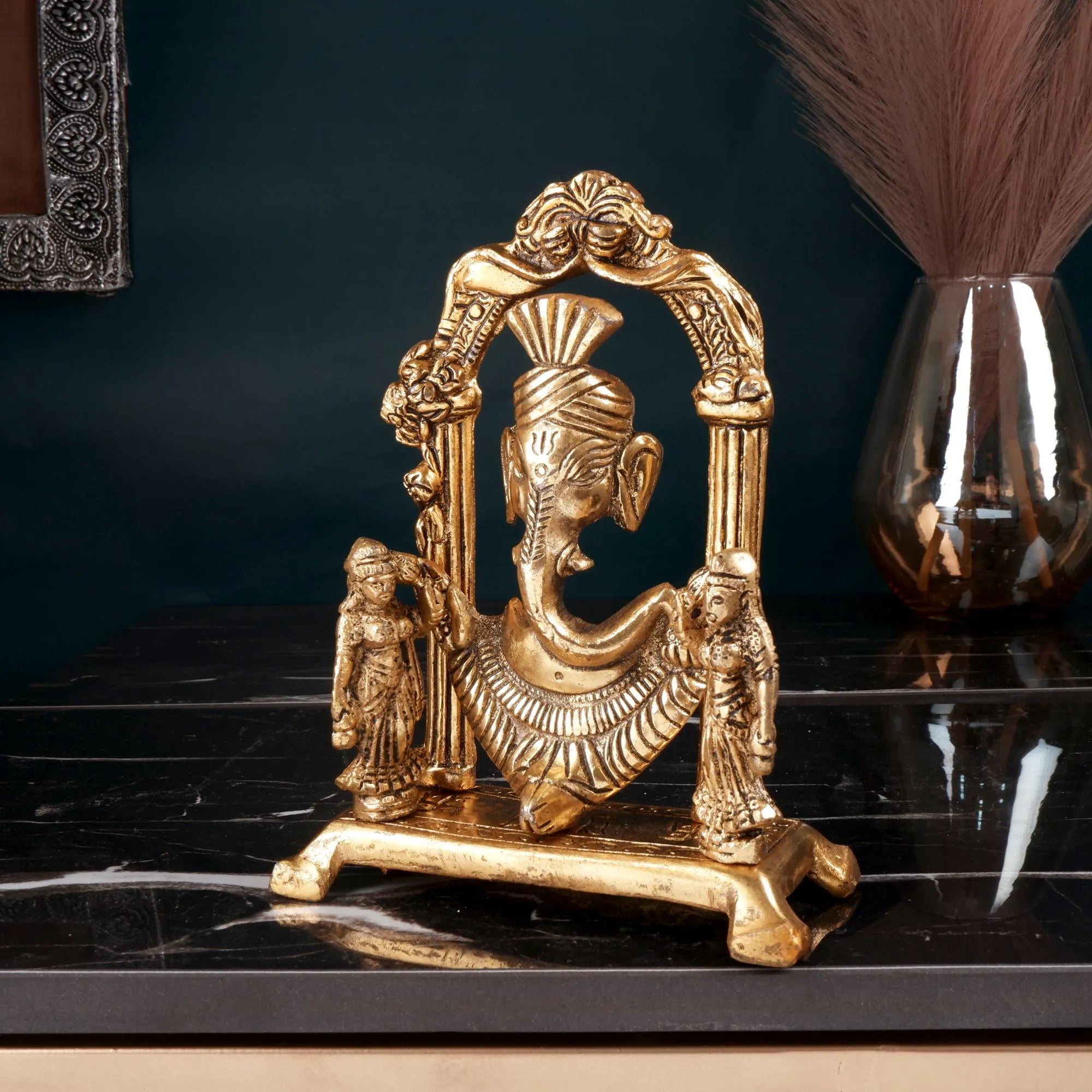 German Silver Ganesh Ji Idol (7.8 Inch)