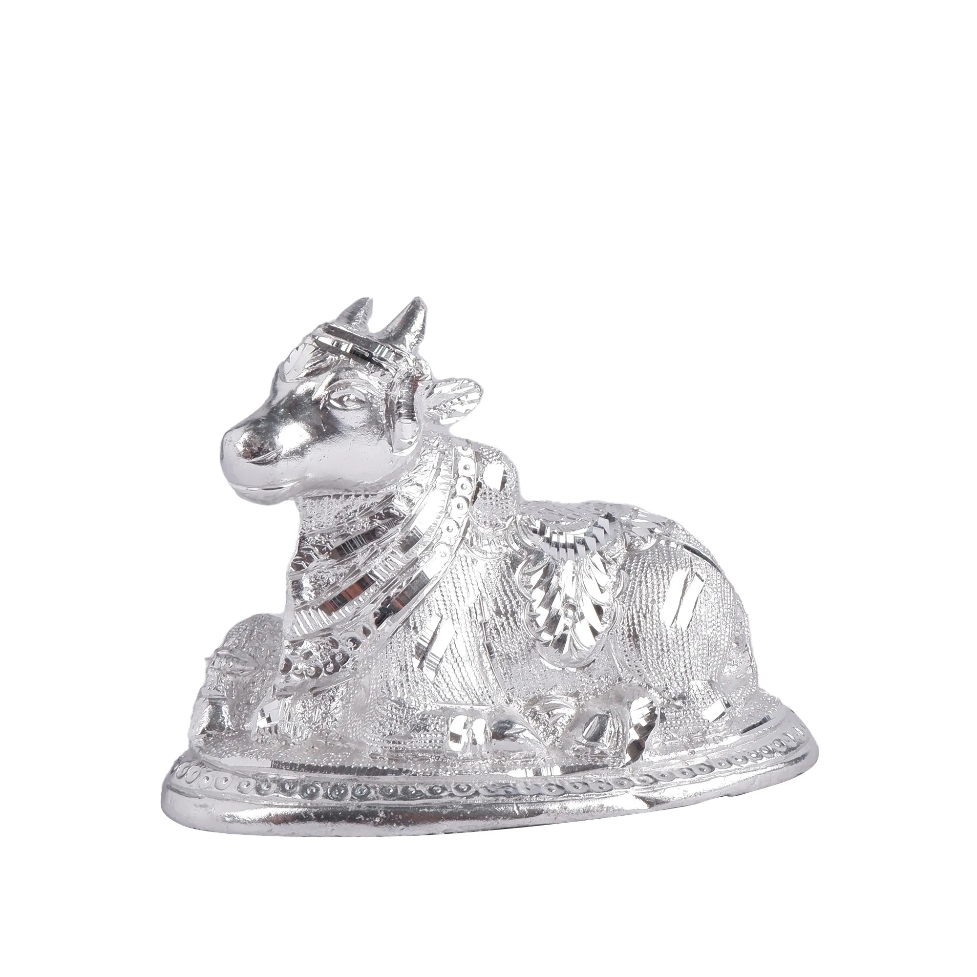 White Metal Nandi Idol (4.3 inch)