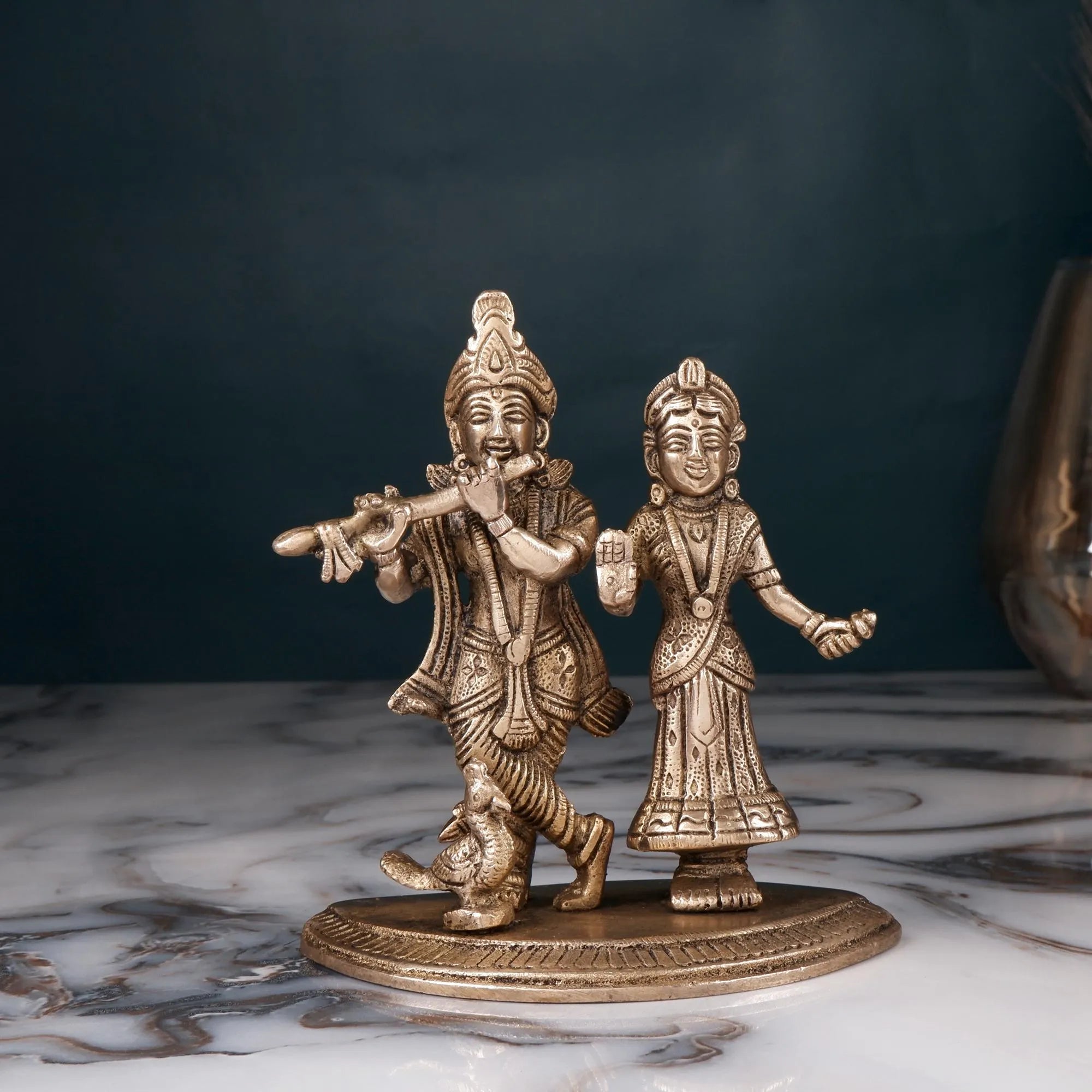 Brass Radha Krishna Idol(5.5 Inch)