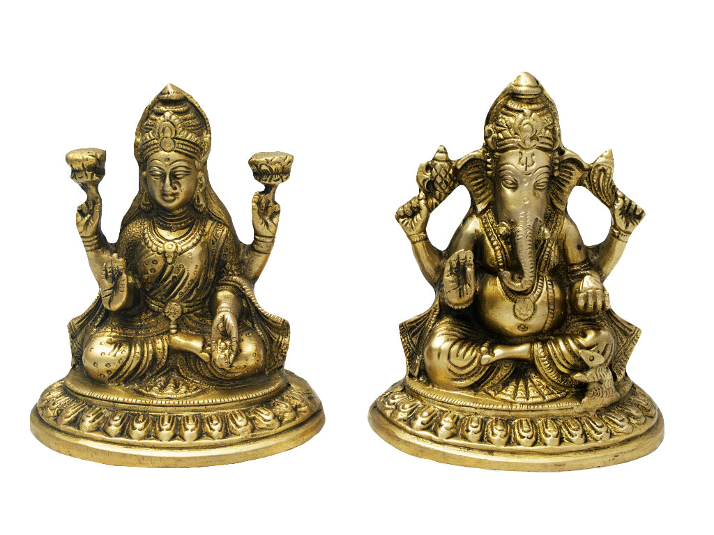 Brass Lakshmi-Ganesh Set (5.5 Inch)