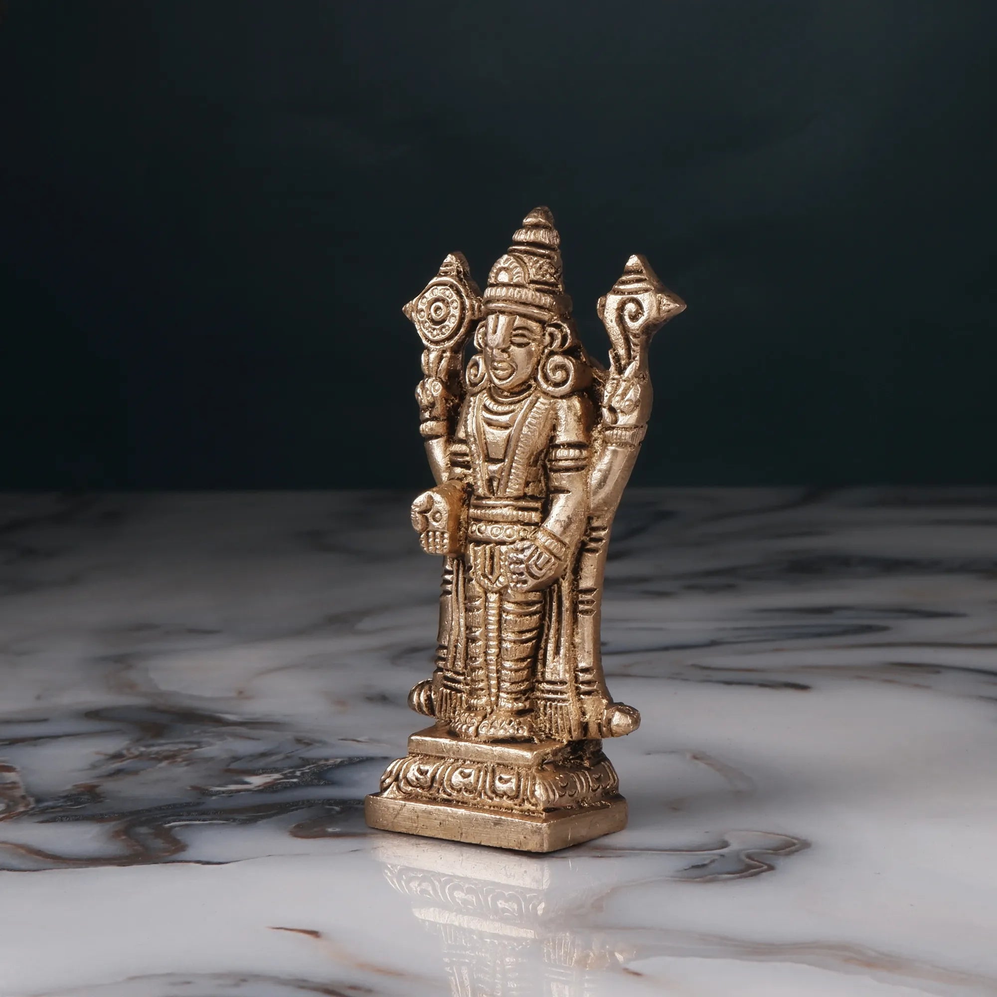 Brass Tirupati Balaji Idol (3.9 Inch)