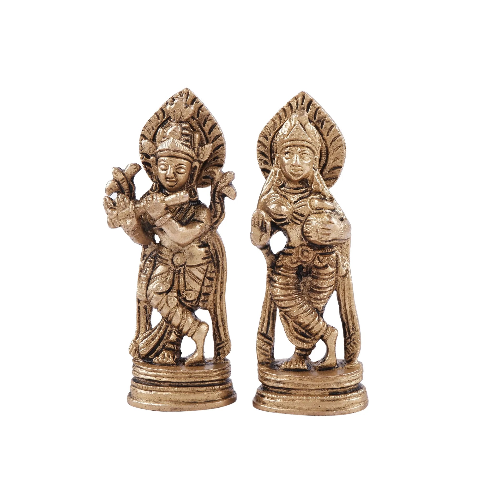 Brass Radha Krishna Idol (3.9 Inch)