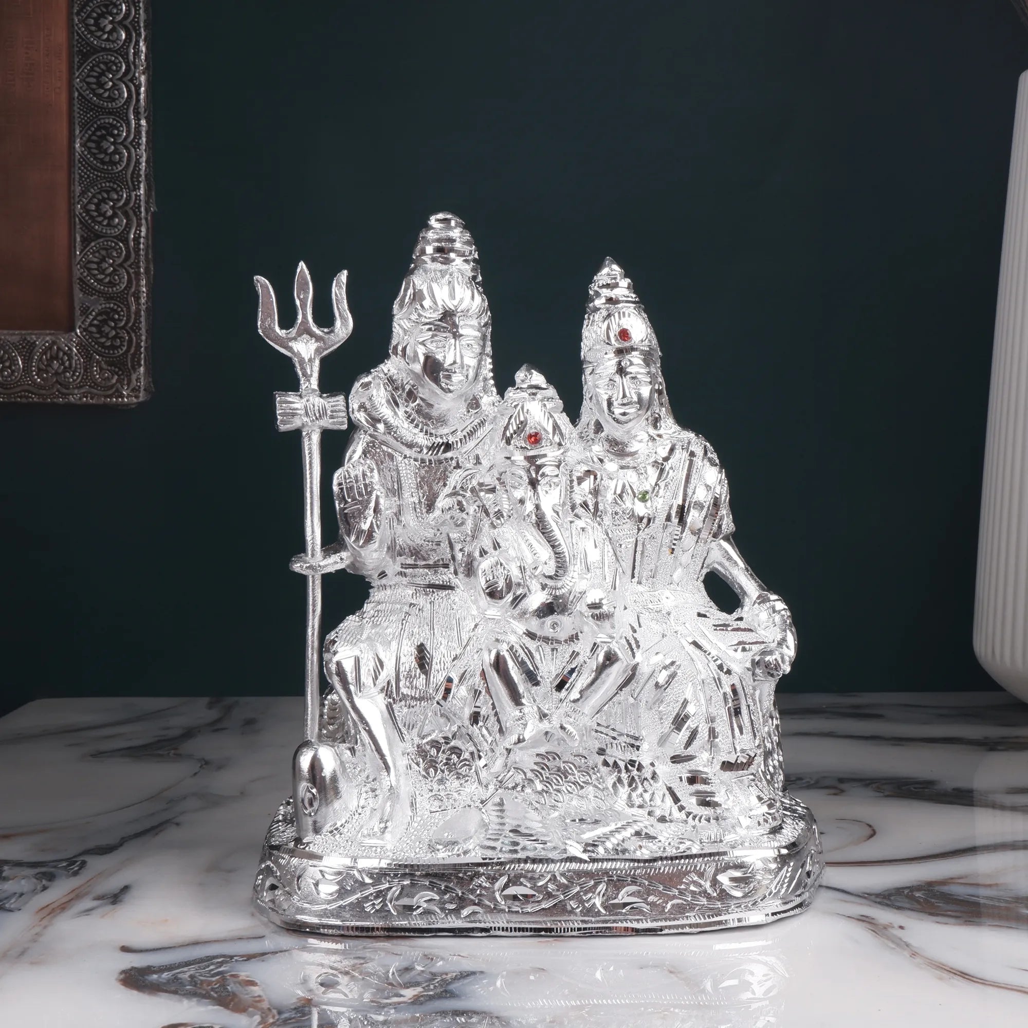 White Metal Shiv Pariwar Idol (9 Inch)