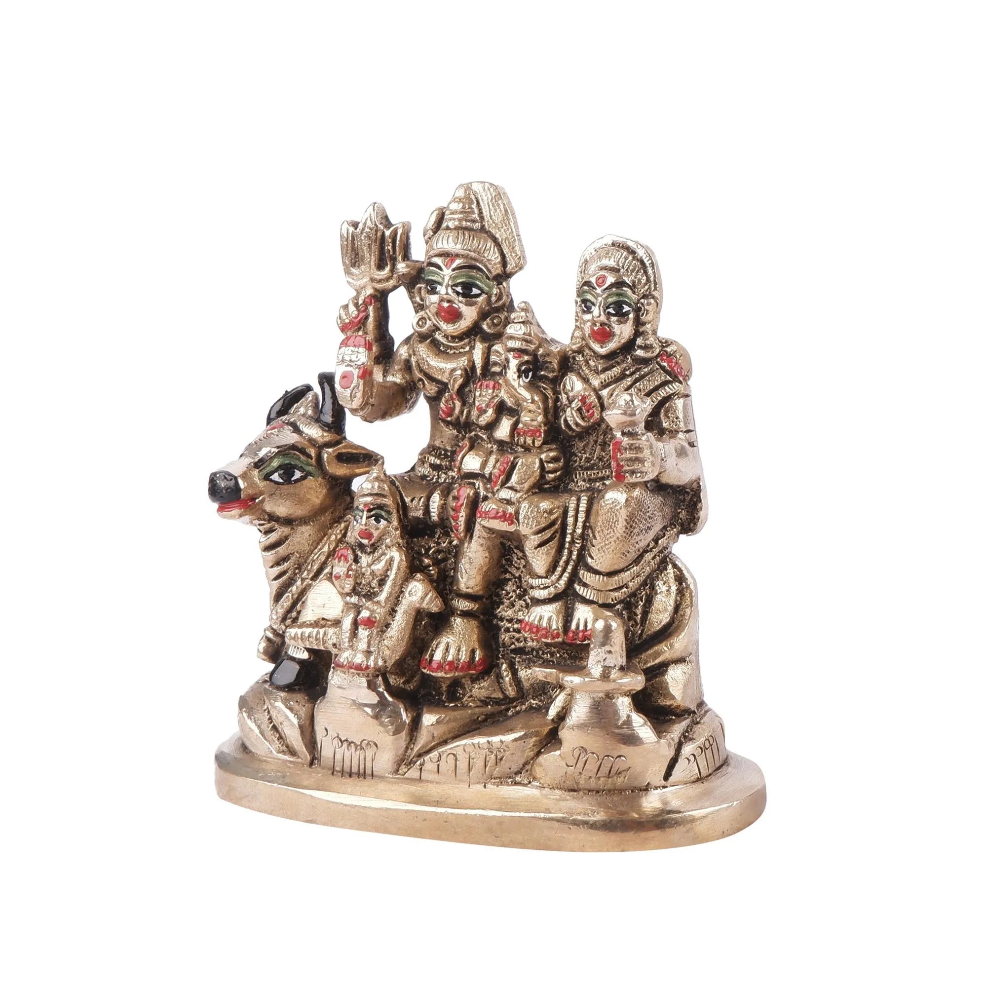 Brass Shiv Pariwar Idol(4.3 Inch)