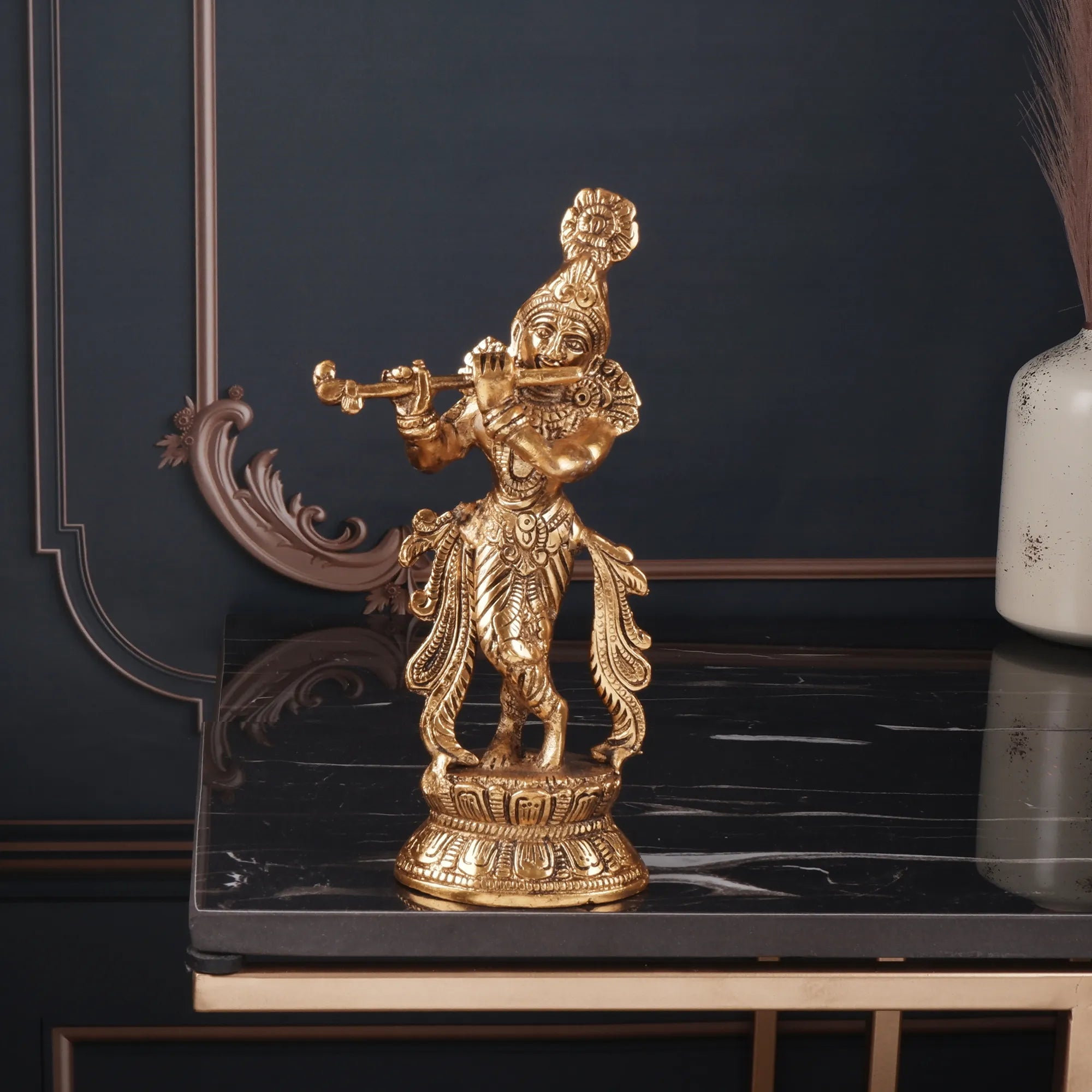 Golden Colour Krishna Idol (8.6 Inch)