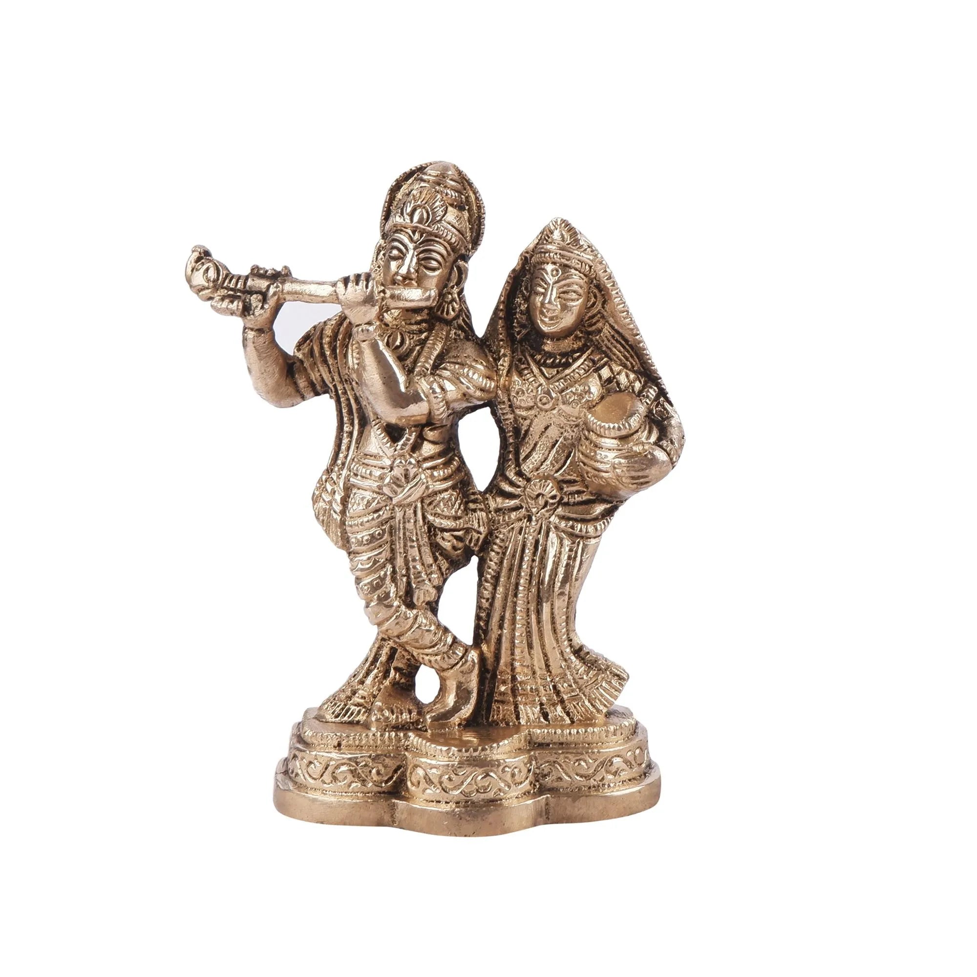 Brass Radha Krishna Idol(4.3 Inch)