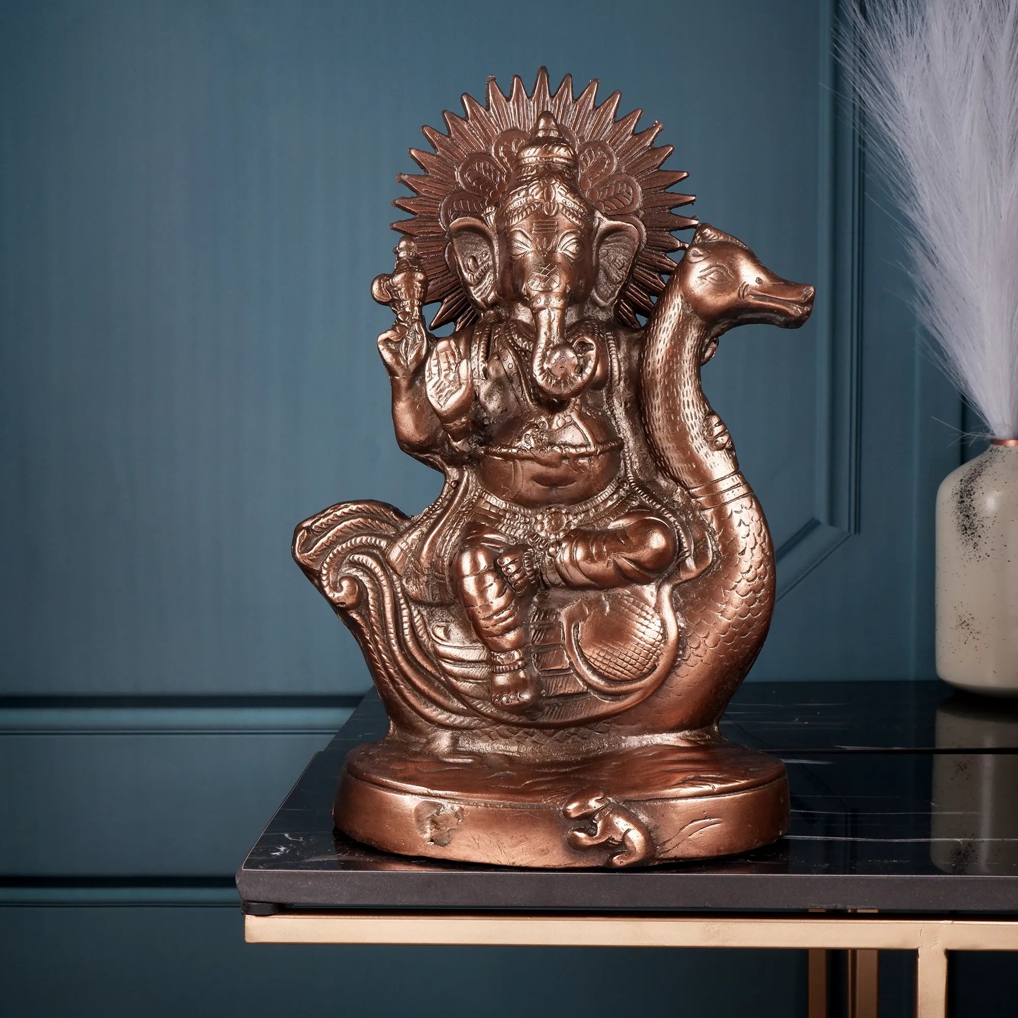 Gun Metal Ganesh ji Idol (13.3 Inch)