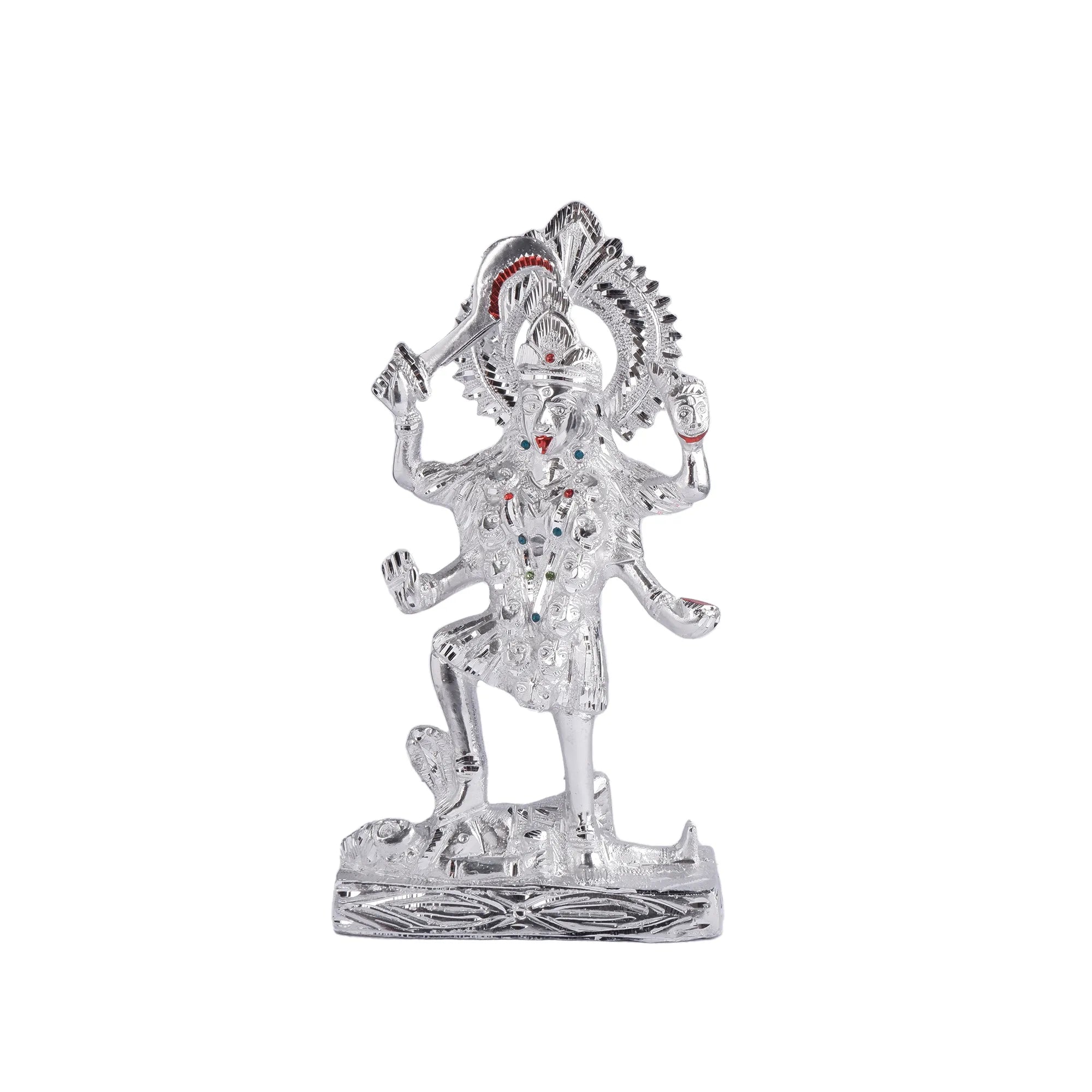 White Metal Kali Idol (12.9 Inch)