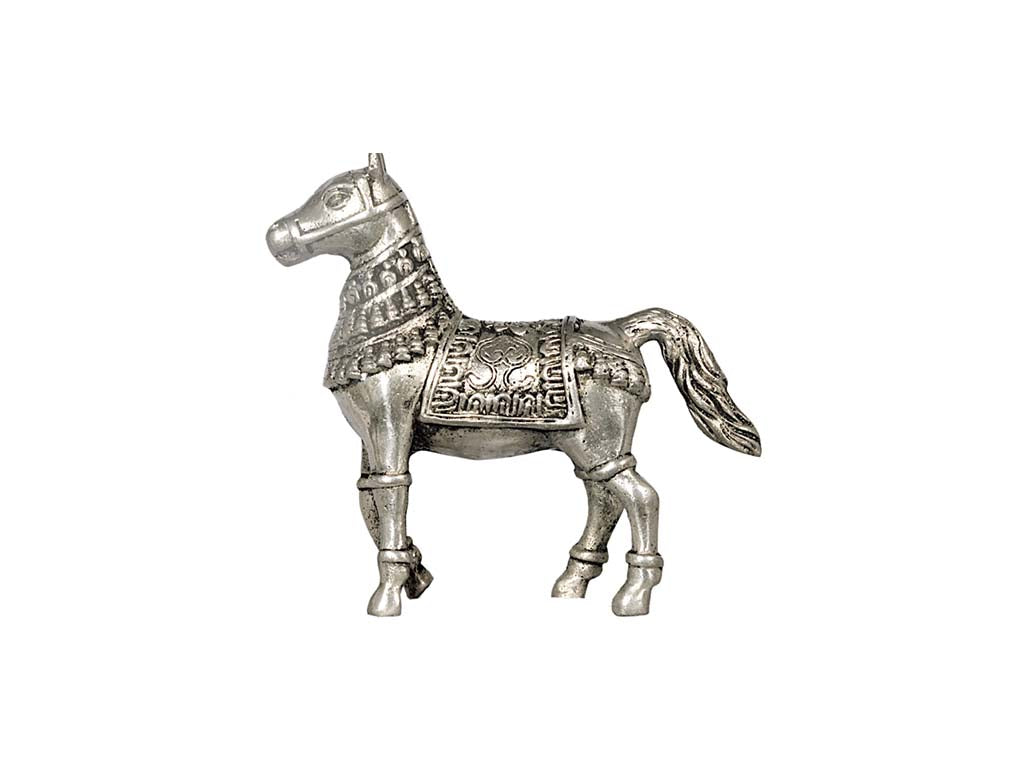 Ashtdhatu Animal Horse White Metal Statue (5.1 Inch)