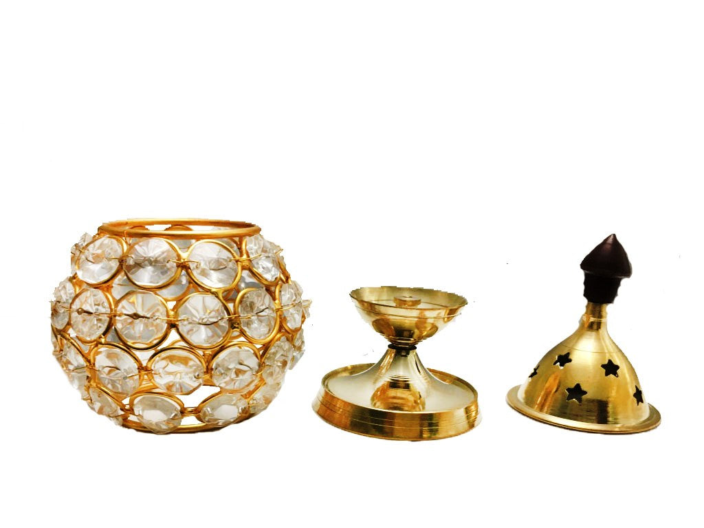 Matki 1 No. Crystal Brass Diya  (5.5 Inch)