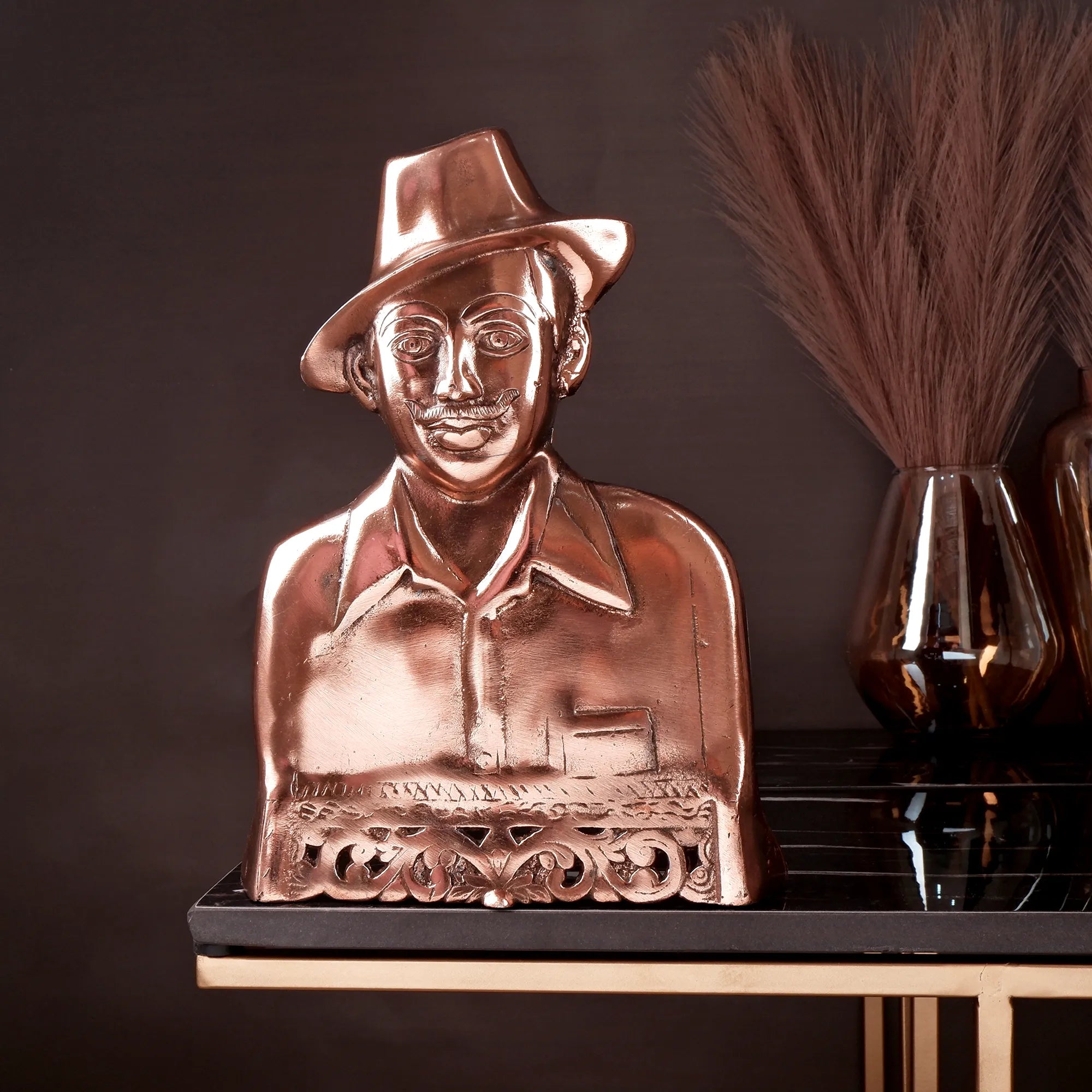 Gun Metal Bhagat Singh Idol (11.0 Inch)