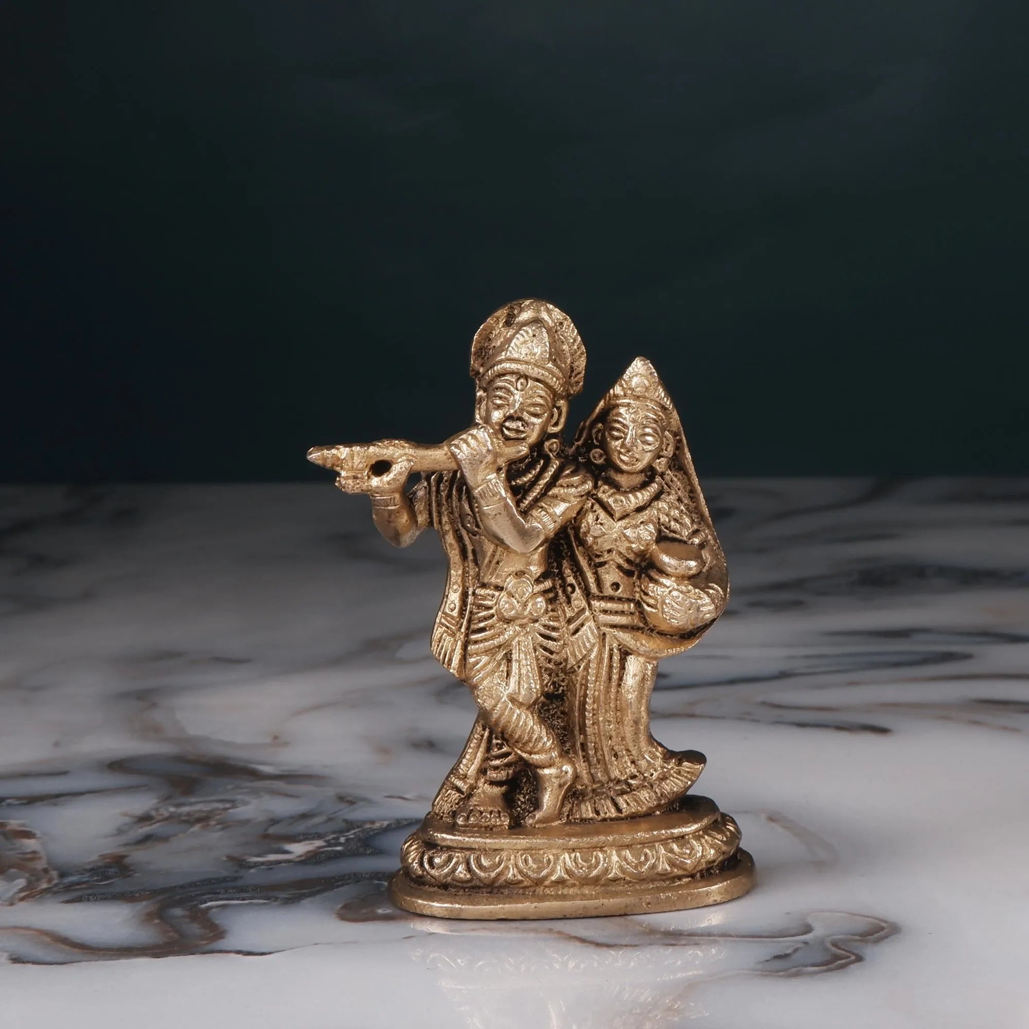 Brass Radha Krishna Idol(3.5 Inch)