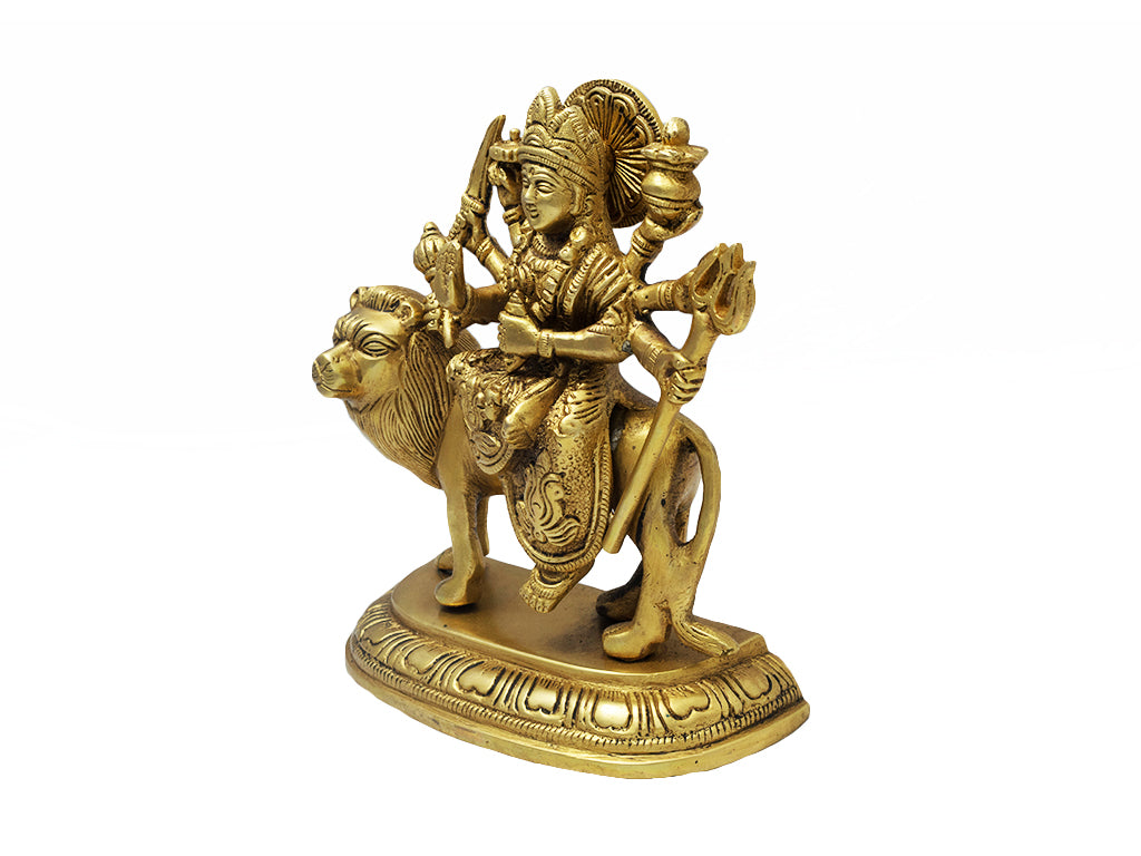 Brass Goddess Durga God Idol (7.4 Inch)