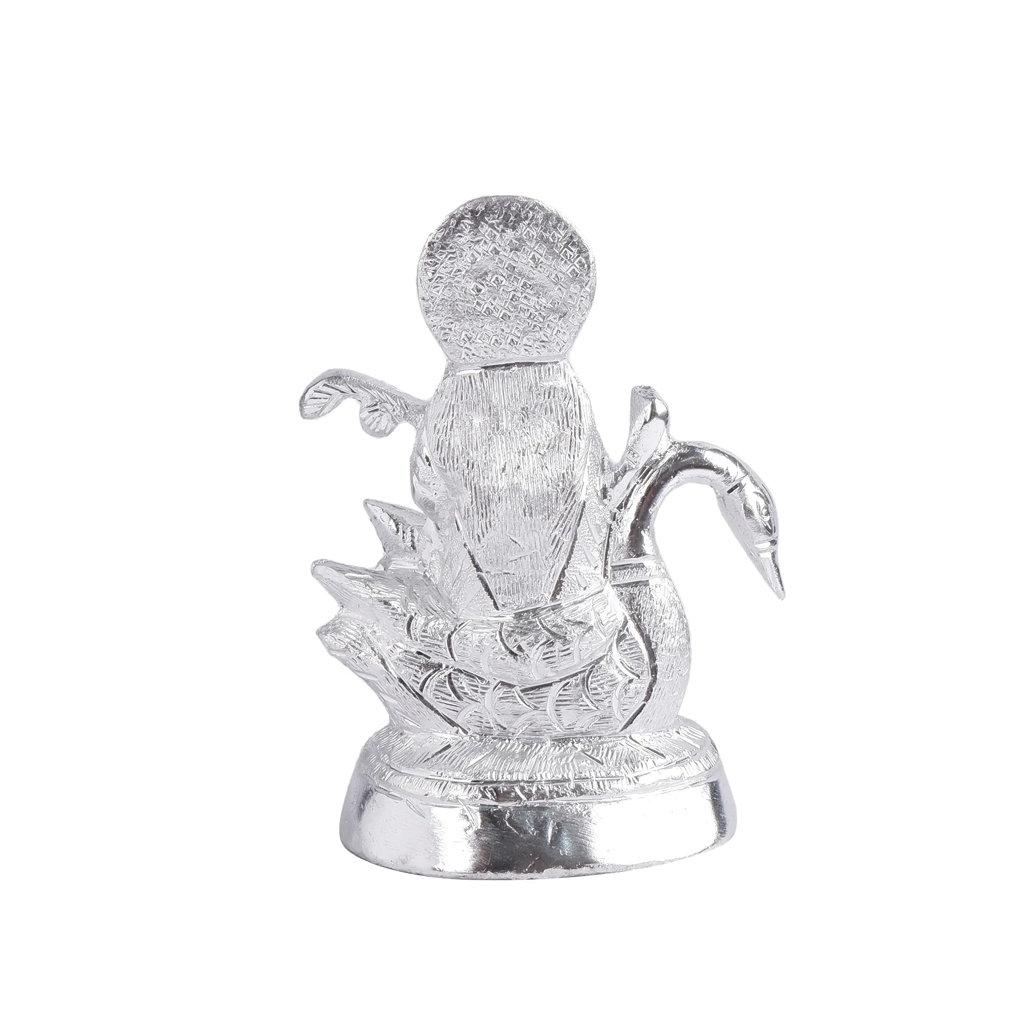 White Metal Saraswati Idol (7.4 Inch)