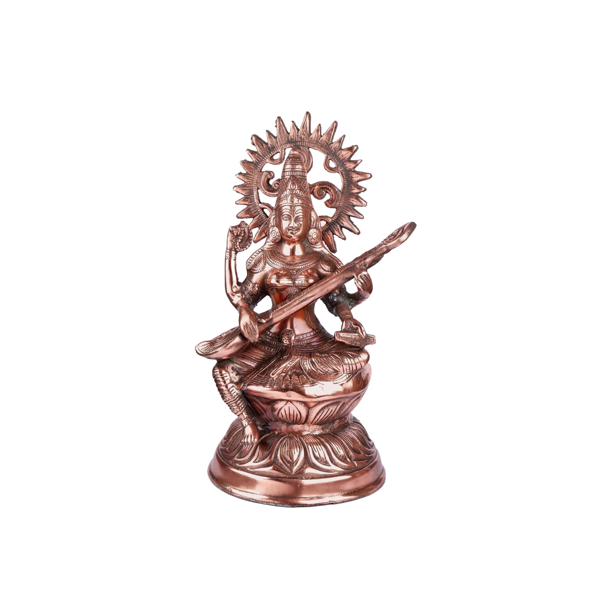 Gun Metal Saraswati Idol (16.5 Inch)