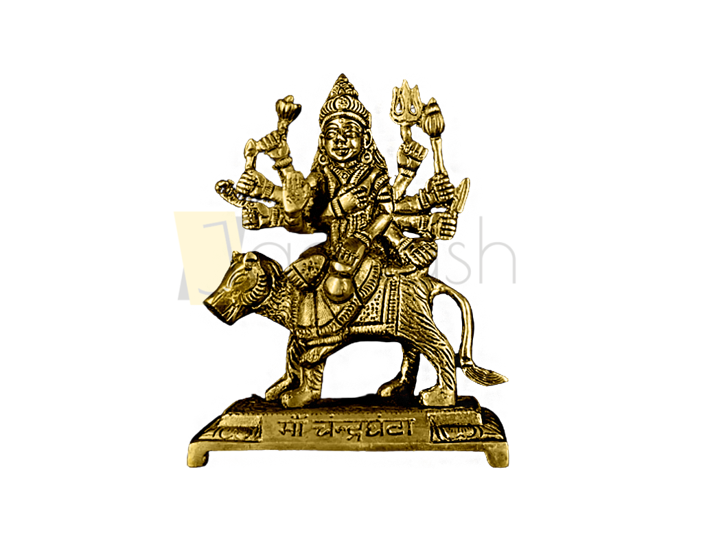 Brass Maa Chandraghanta Idol (6.2 Inch)