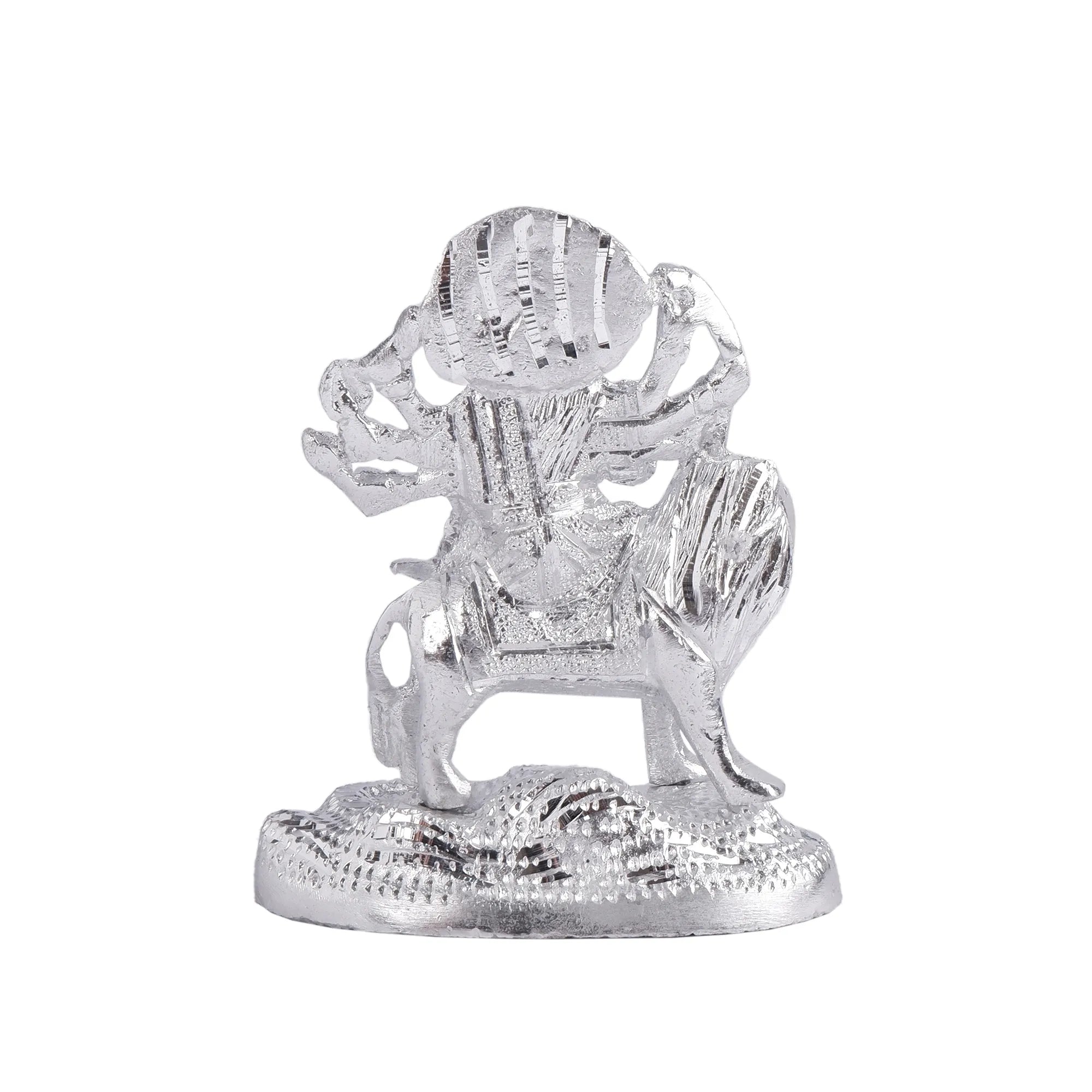 White Metal Durga Idol(6.2 Inch)