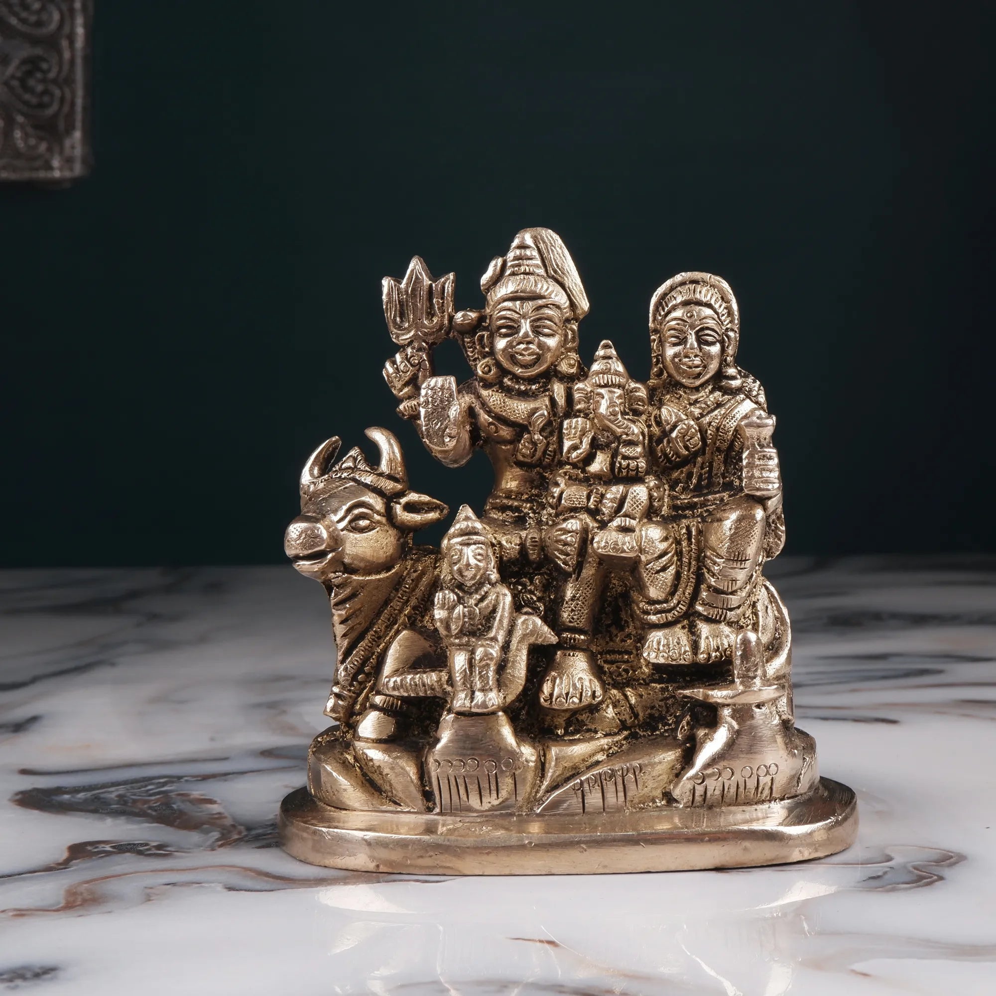 Brass Shiv Pariwar Idol (4.3 Inch)