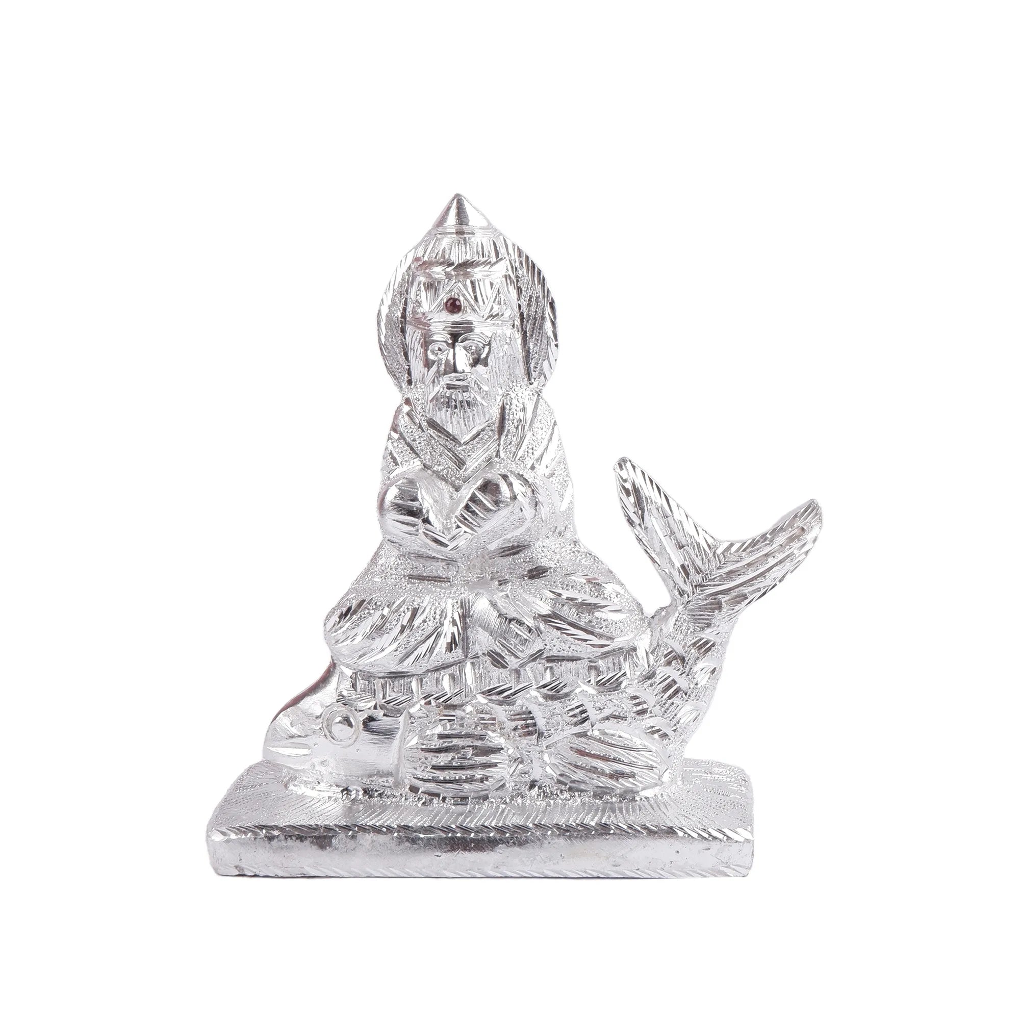 White Metal Jhule Lal Idol (5.9 Inch)