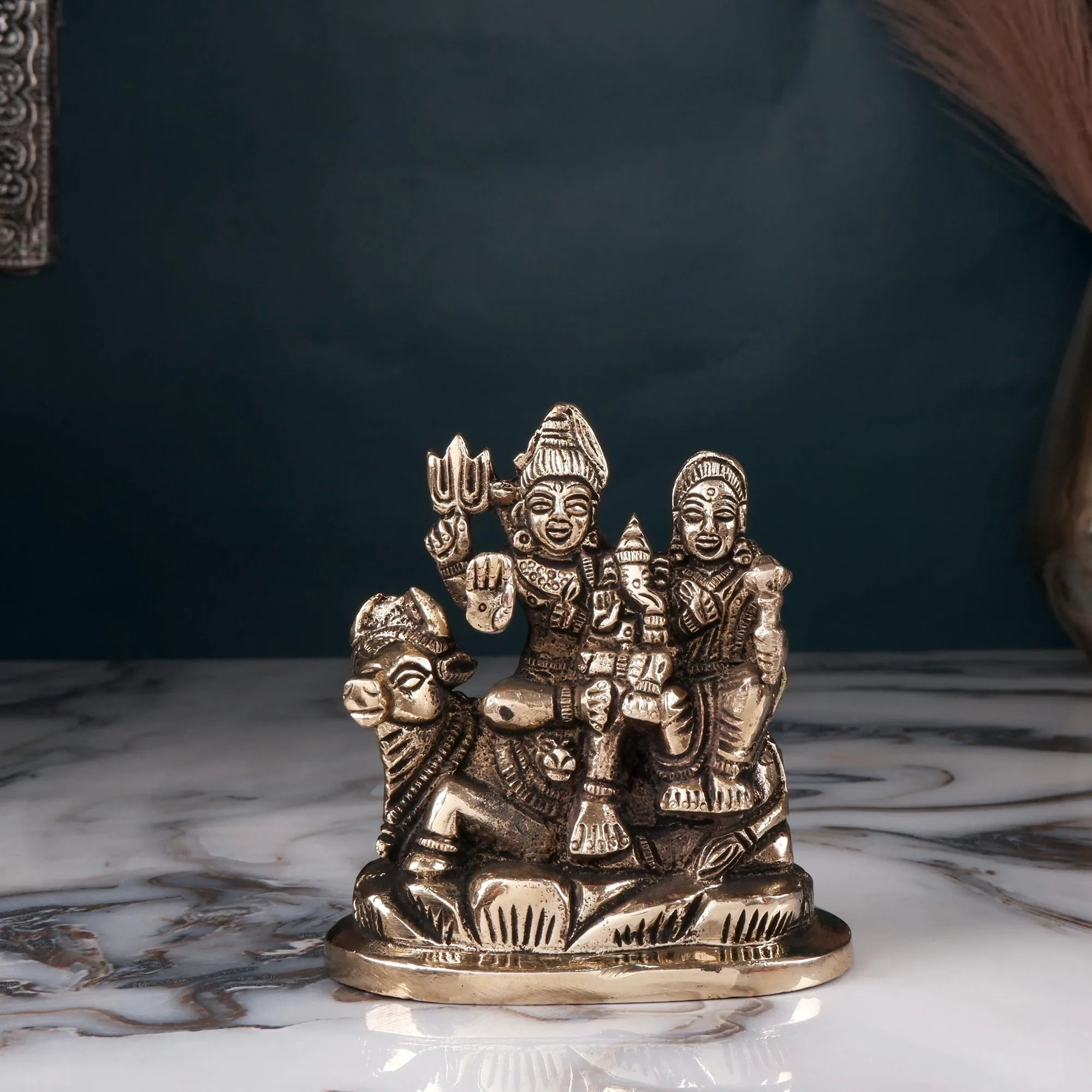 Brass Shiv Pariwar Idol (4.3 Inch)