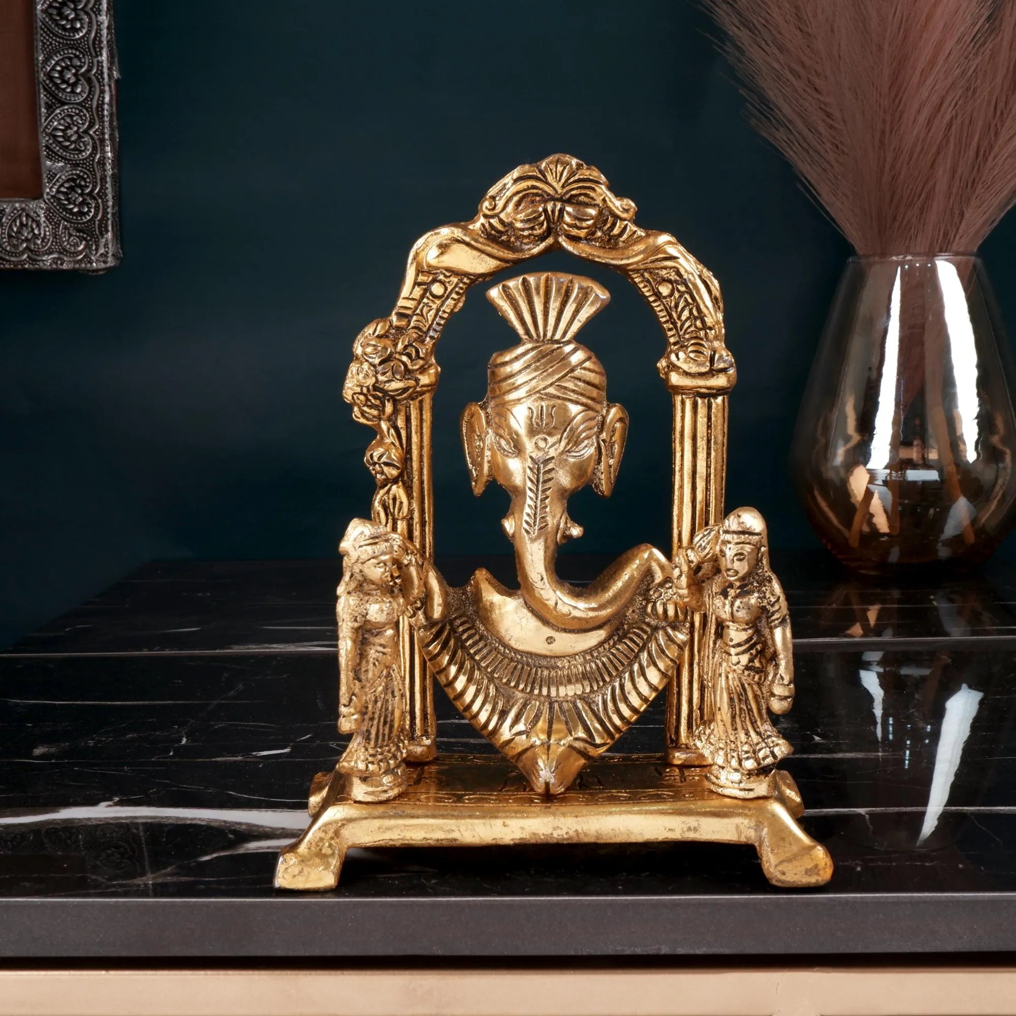 German Silver Ganesh Ji Idol (7.8 Inch)