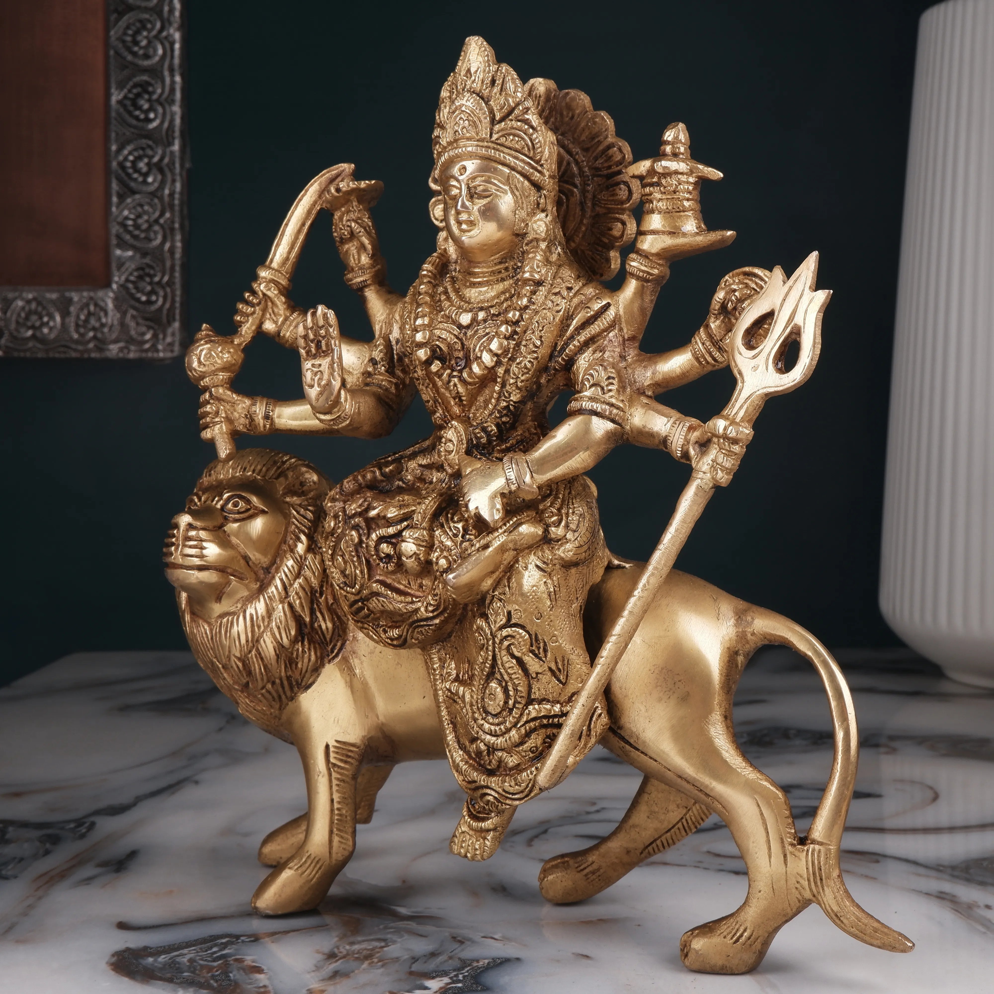 Brass Durga Idol (9.8 Inch)