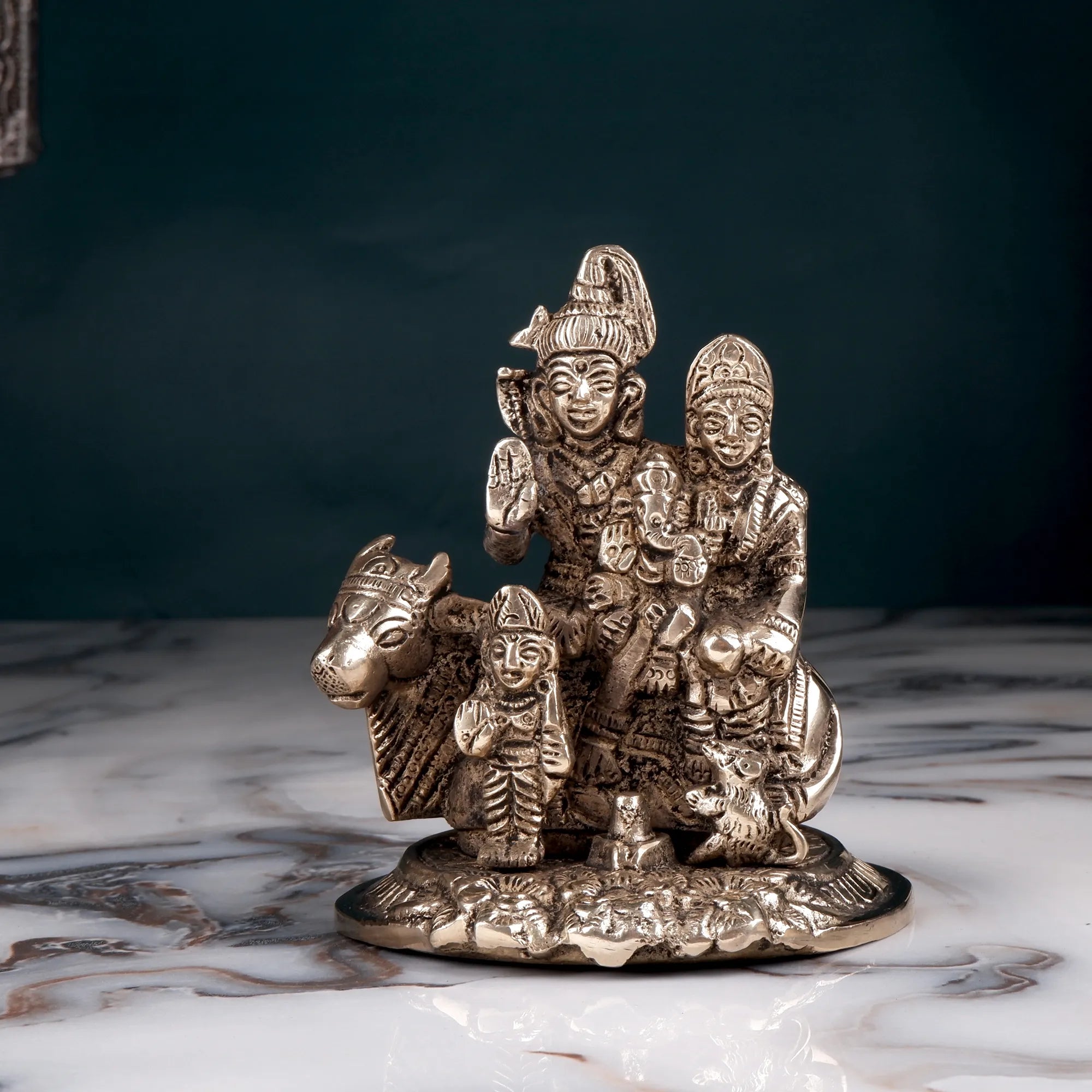 Brass Shiv Pariwar Idol (4.3 Inch)