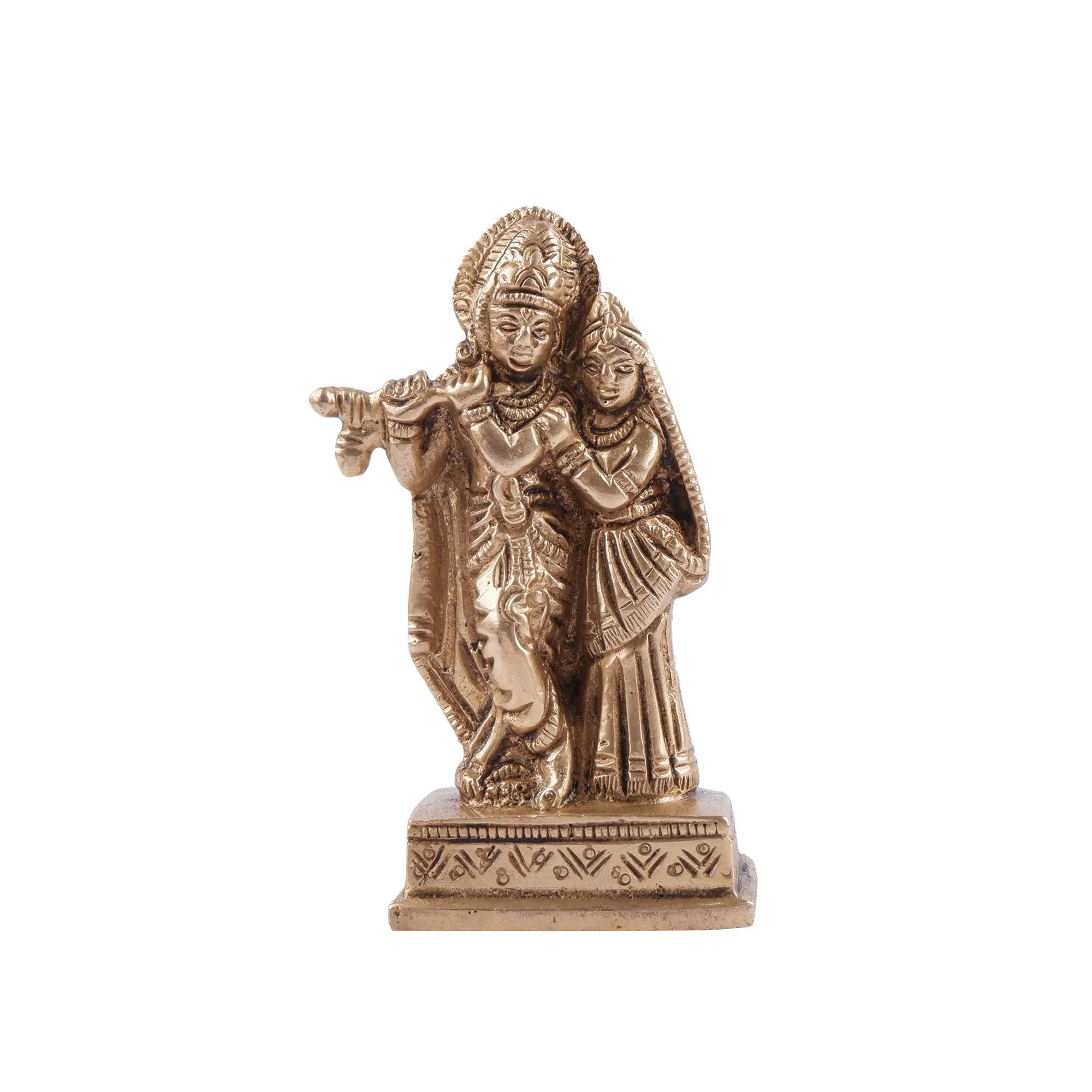 Brass Radha Krishna Idol(3.9 Inch)