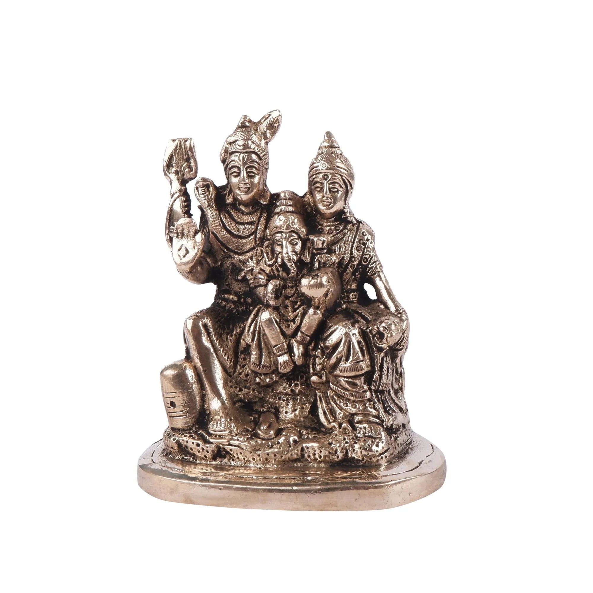 Brass Shiv Pariwar Idol (4.3 Inch)