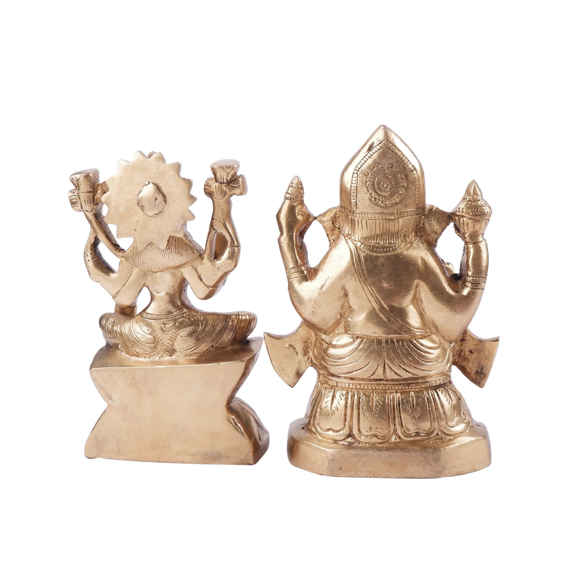 Brass Lakshmi Ganesh Idol (5.9 Inch)